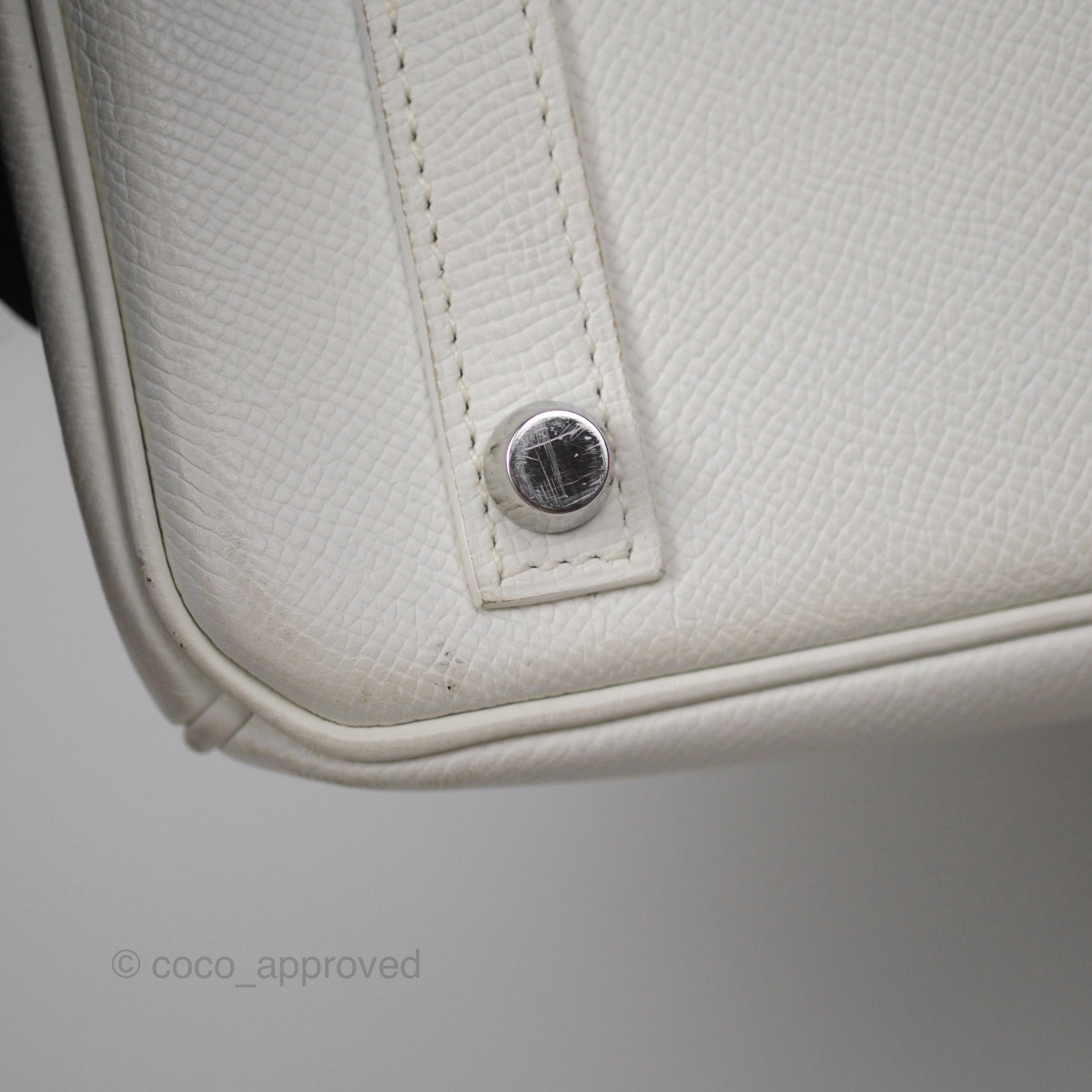 Herms Birkin 30 Retourne White Epsom Palladium Hardware