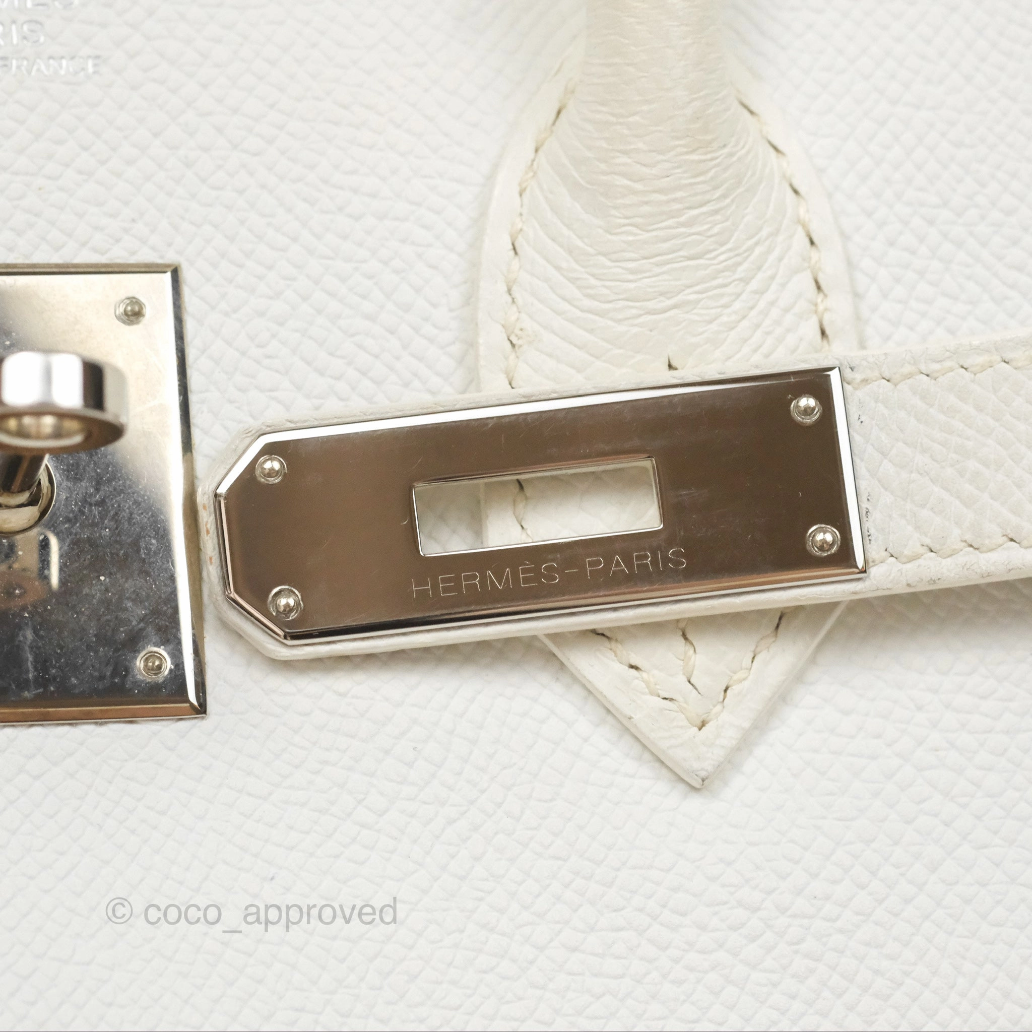 Herms Birkin 30 Retourne White Epsom Palladium Hardware