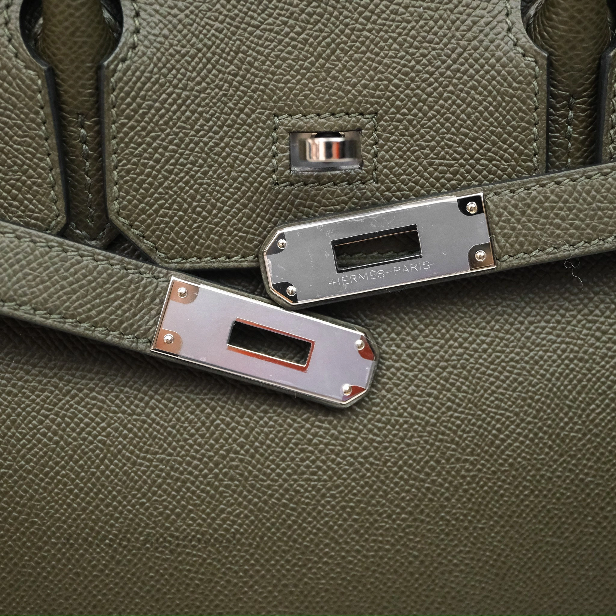 Herms Birkin 30 Vert de Gris C6 Epsom Sliver Hardware