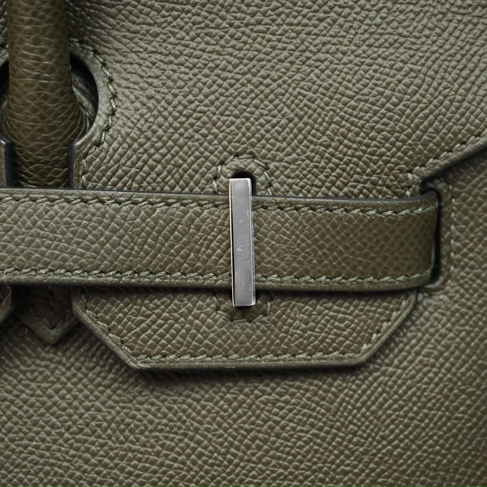 Herms Birkin 30 Vert de Gris C6 Epsom Sliver Hardware