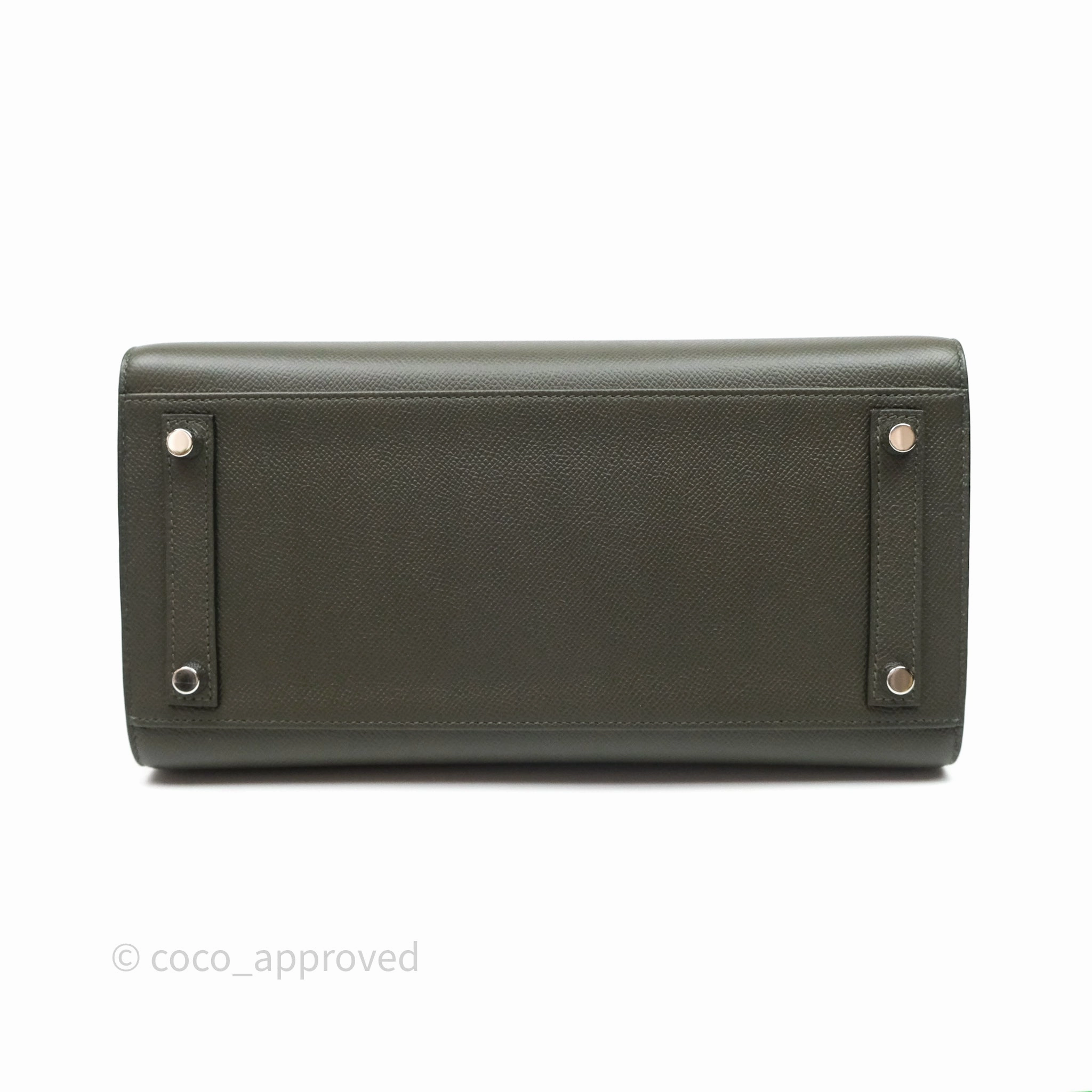 Herms Birkin 30 Vert de Gris C6 Epsom Sliver Hardware