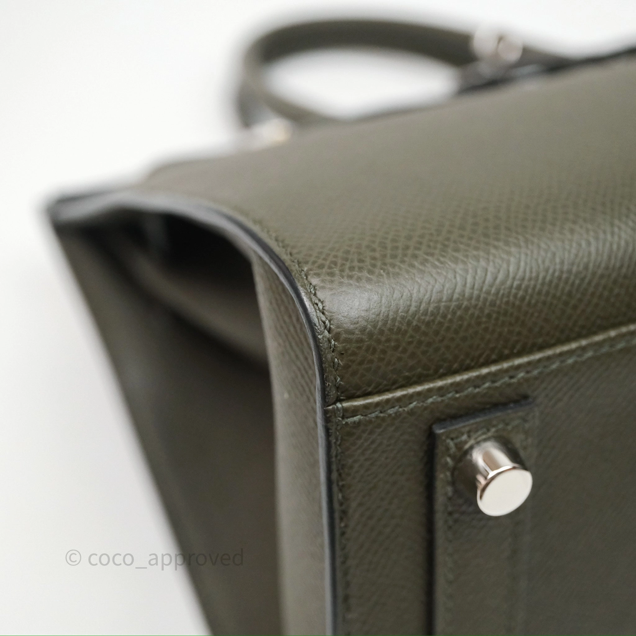 Herms Birkin 30 Vert de Gris C6 Epsom Sliver Hardware