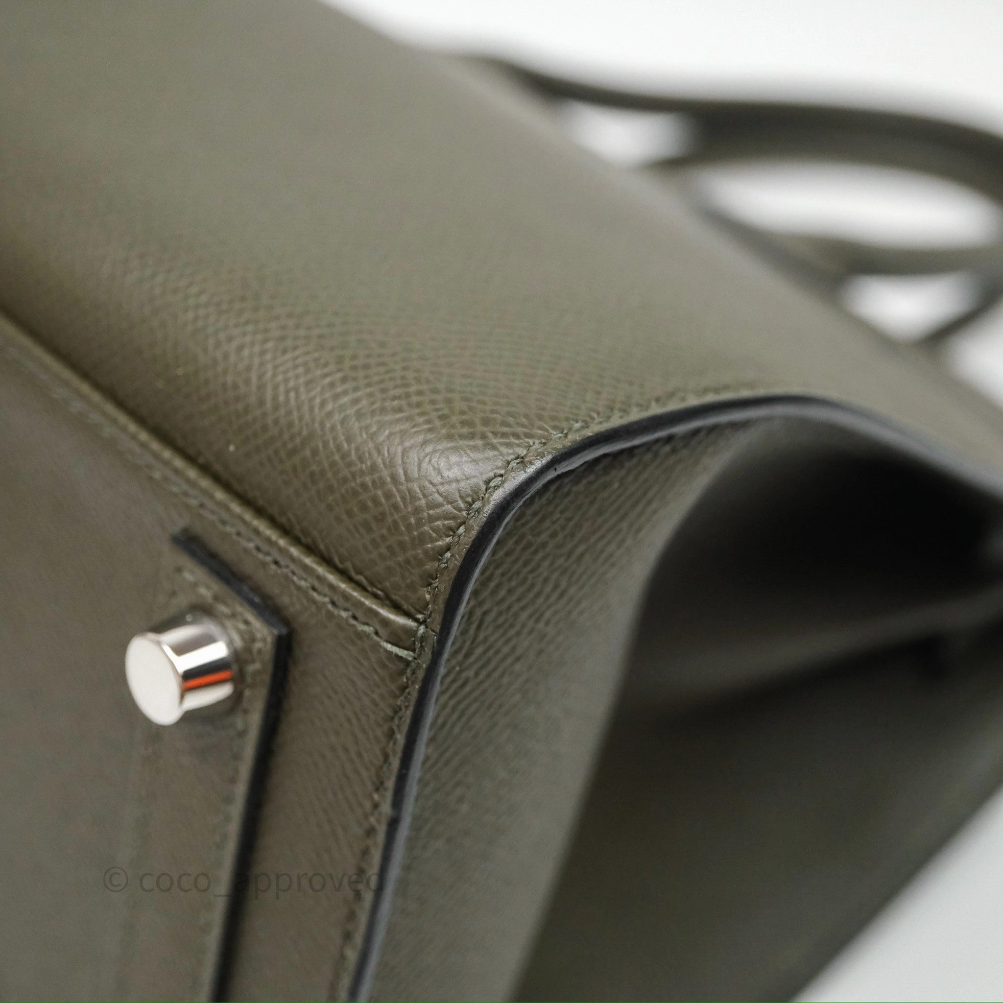 Herms Birkin 30 Vert de Gris C6 Epsom Sliver Hardware