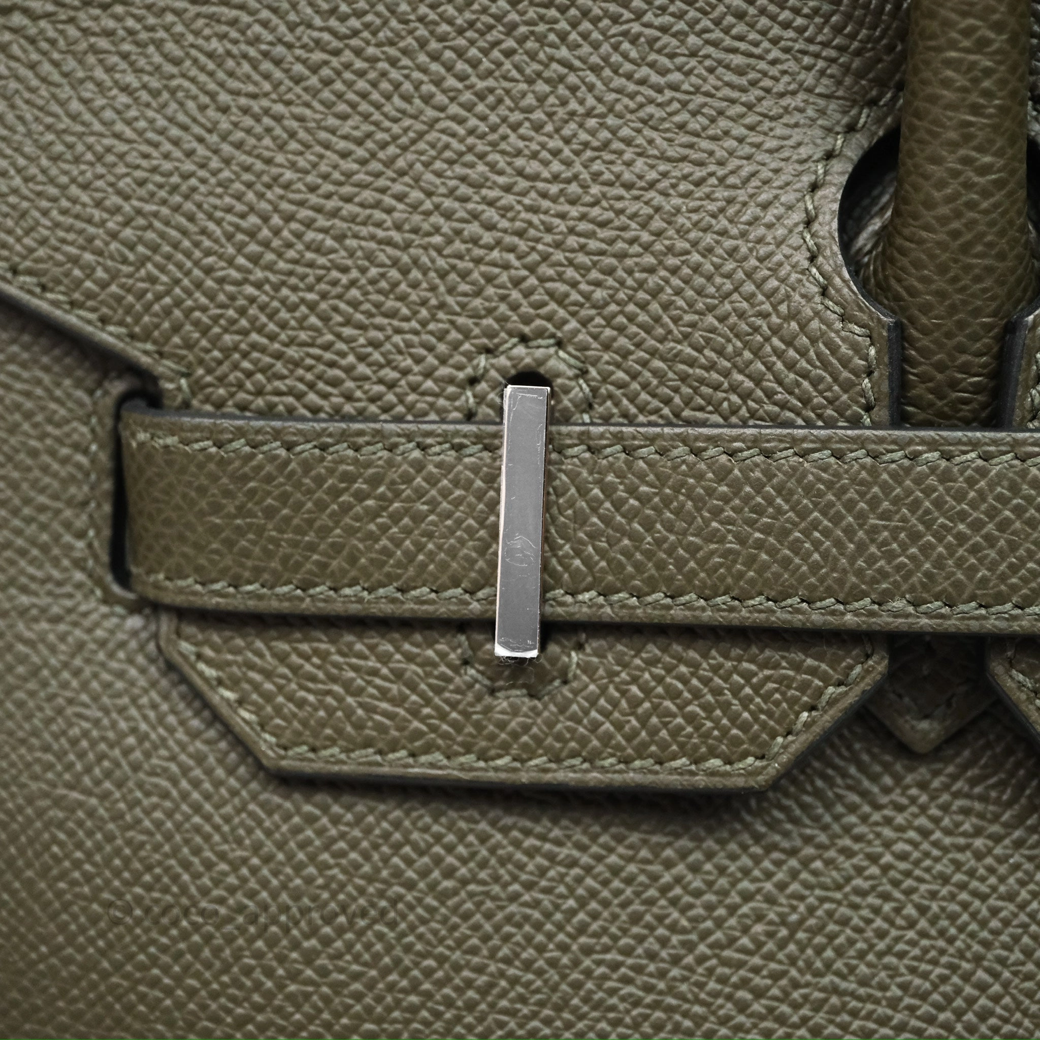 Herms Birkin 30 Vert de Gris C6 Epsom Sliver Hardware