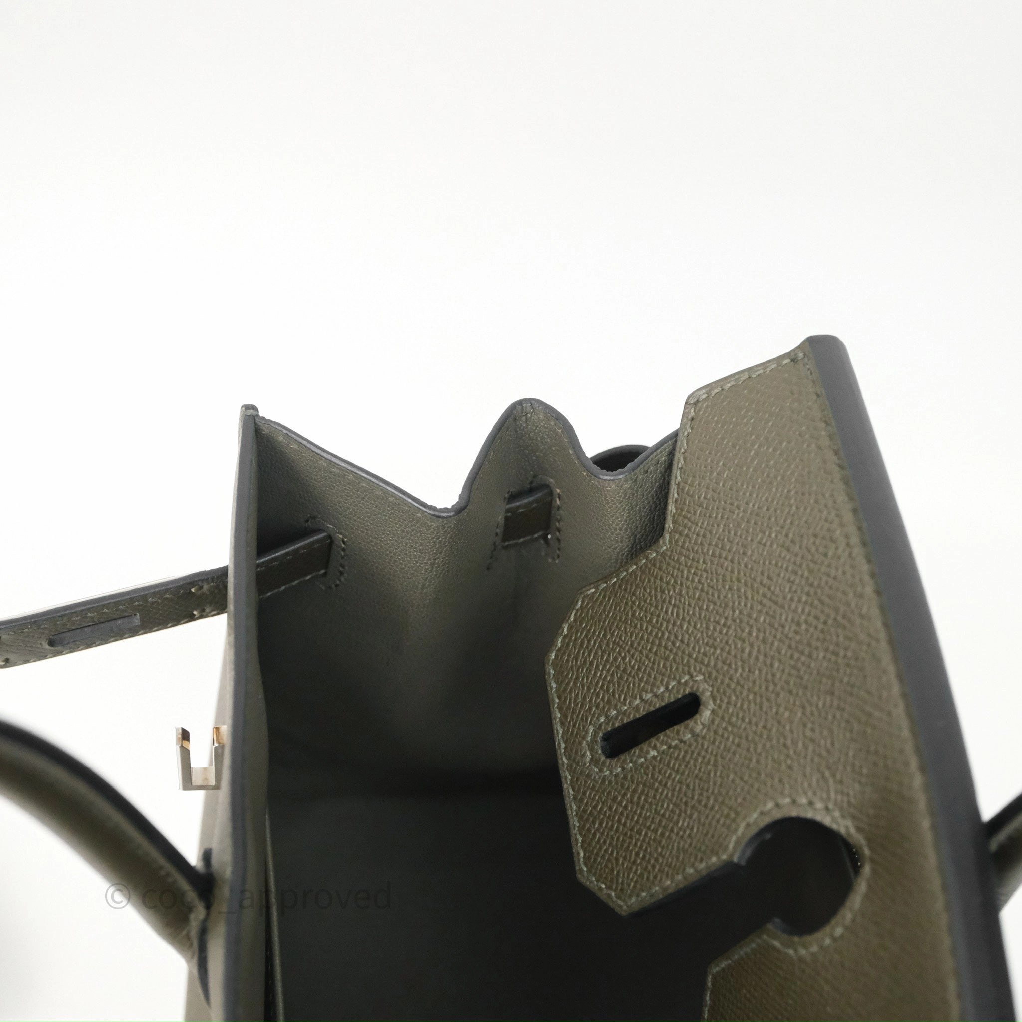 Herms Birkin 30 Vert de Gris C6 Epsom Sliver Hardware