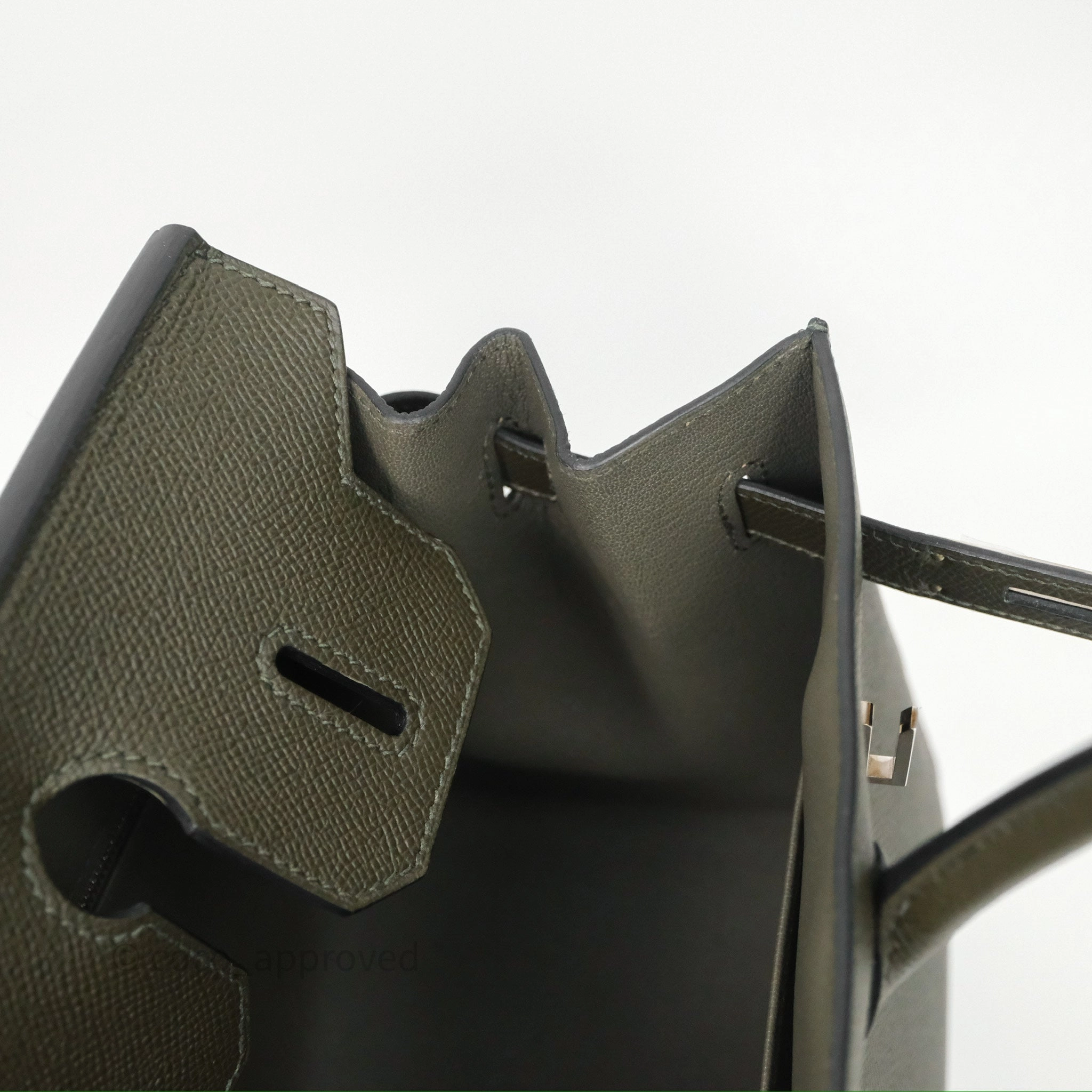 Herms Birkin 30 Vert de Gris C6 Epsom Sliver Hardware