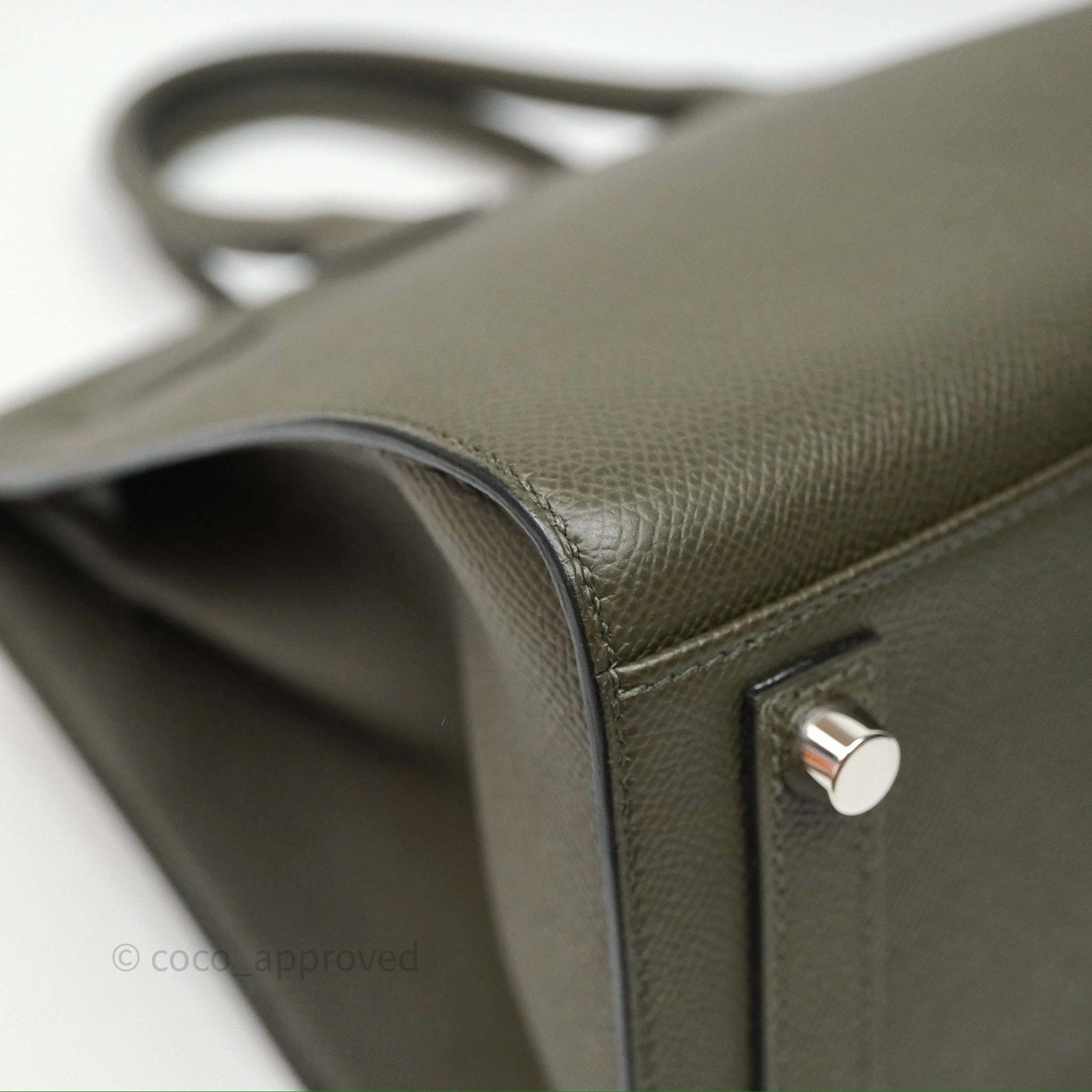 Herms Birkin 30 Vert de Gris C6 Epsom Sliver Hardware