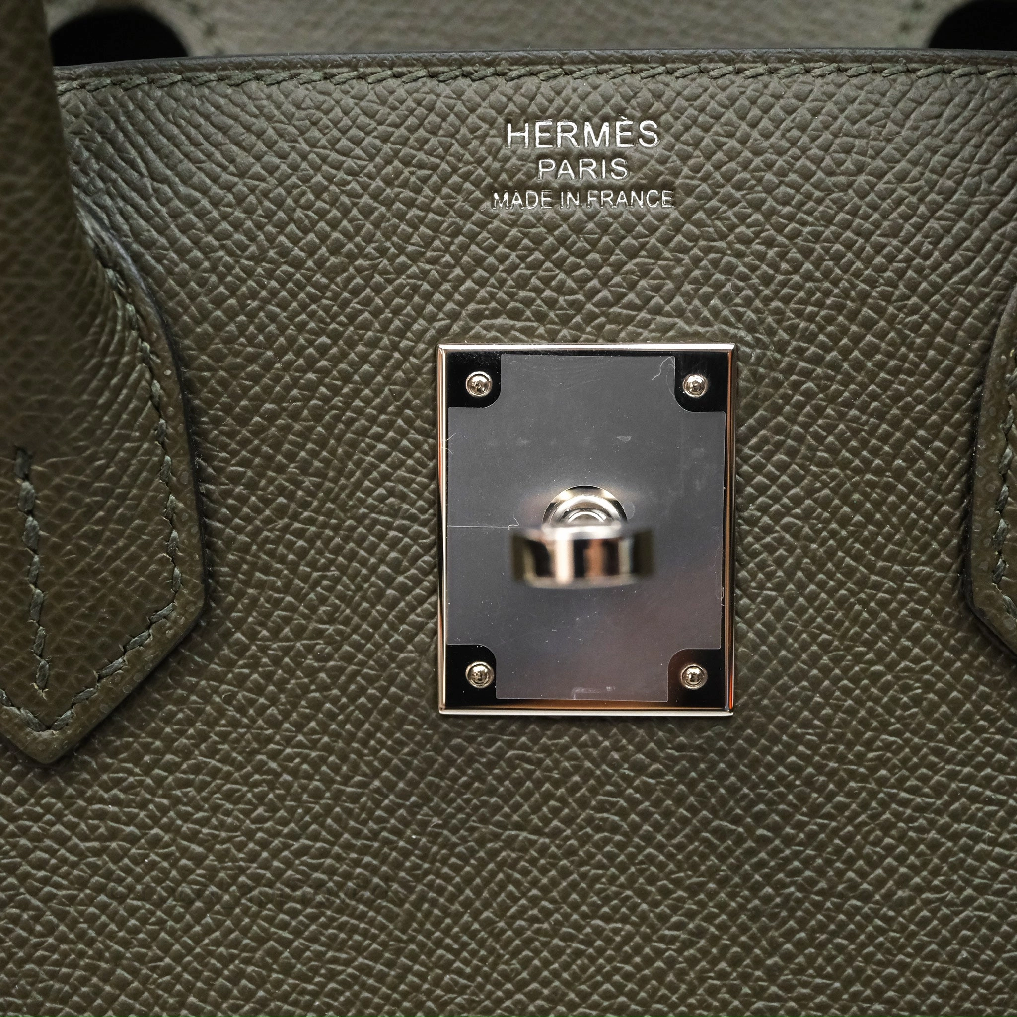 Herms Birkin 30 Vert de Gris C6 Epsom Sliver Hardware