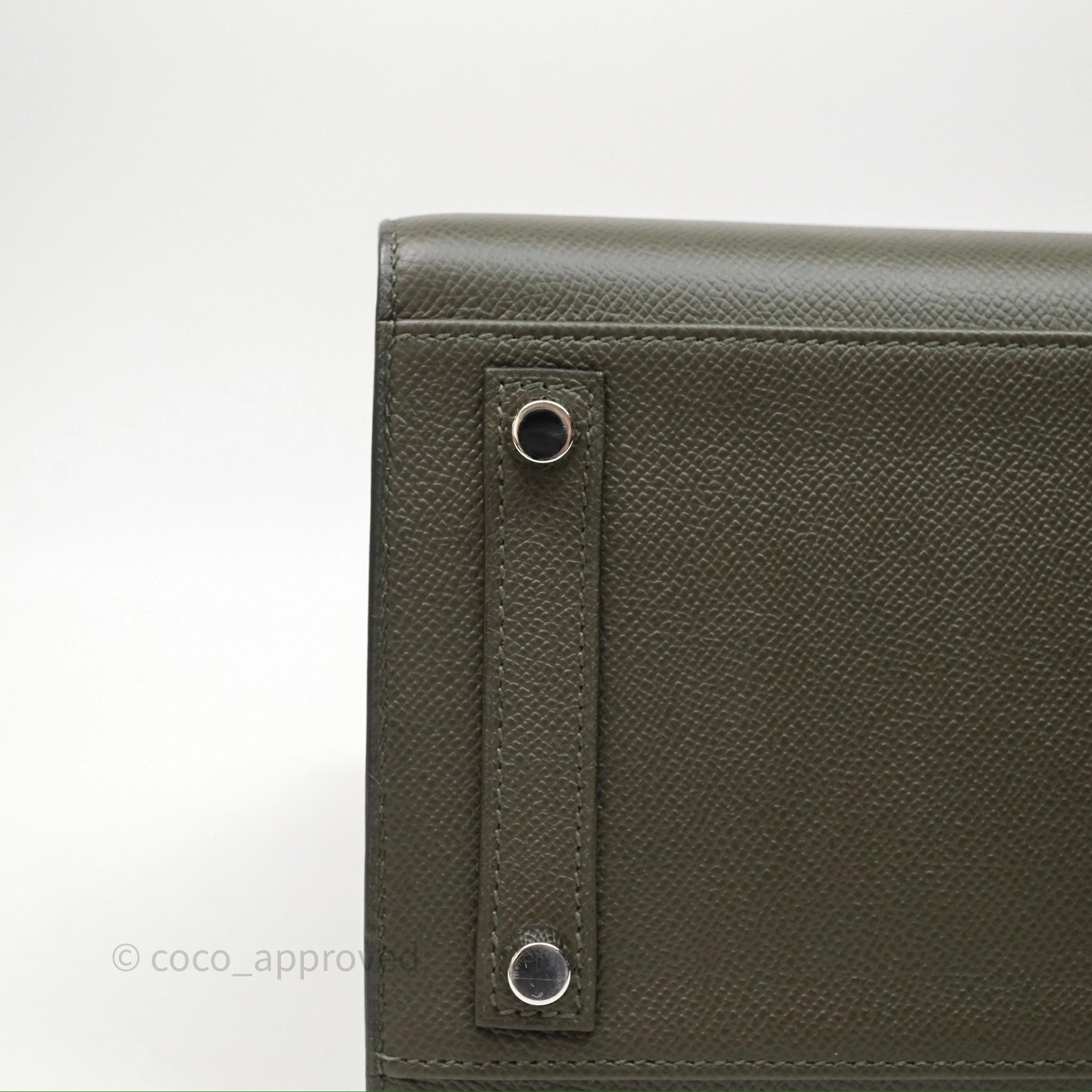 Herms Birkin 30 Vert de Gris C6 Epsom Sliver Hardware