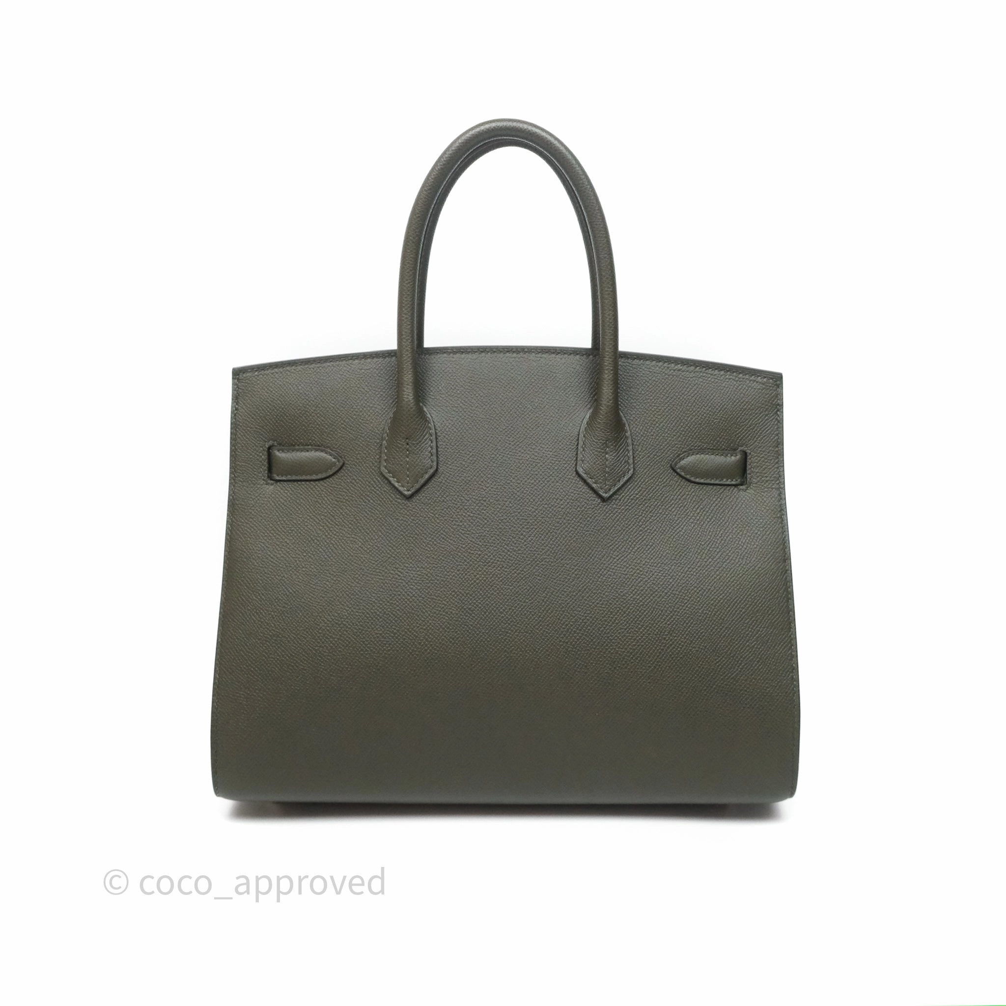 Herms Birkin 30 Vert de Gris C6 Epsom Sliver Hardware