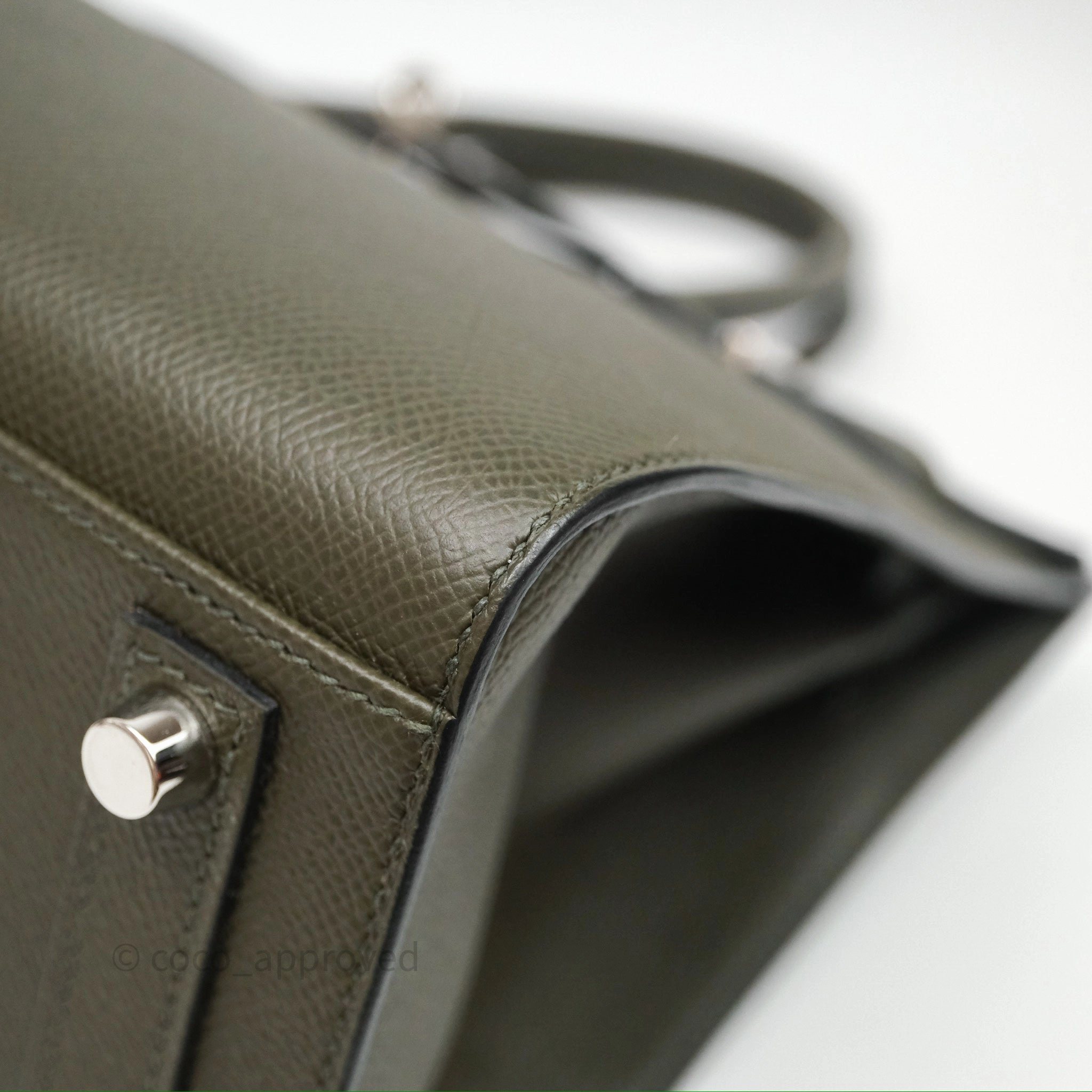 Herms Birkin 30 Vert de Gris C6 Epsom Sliver Hardware