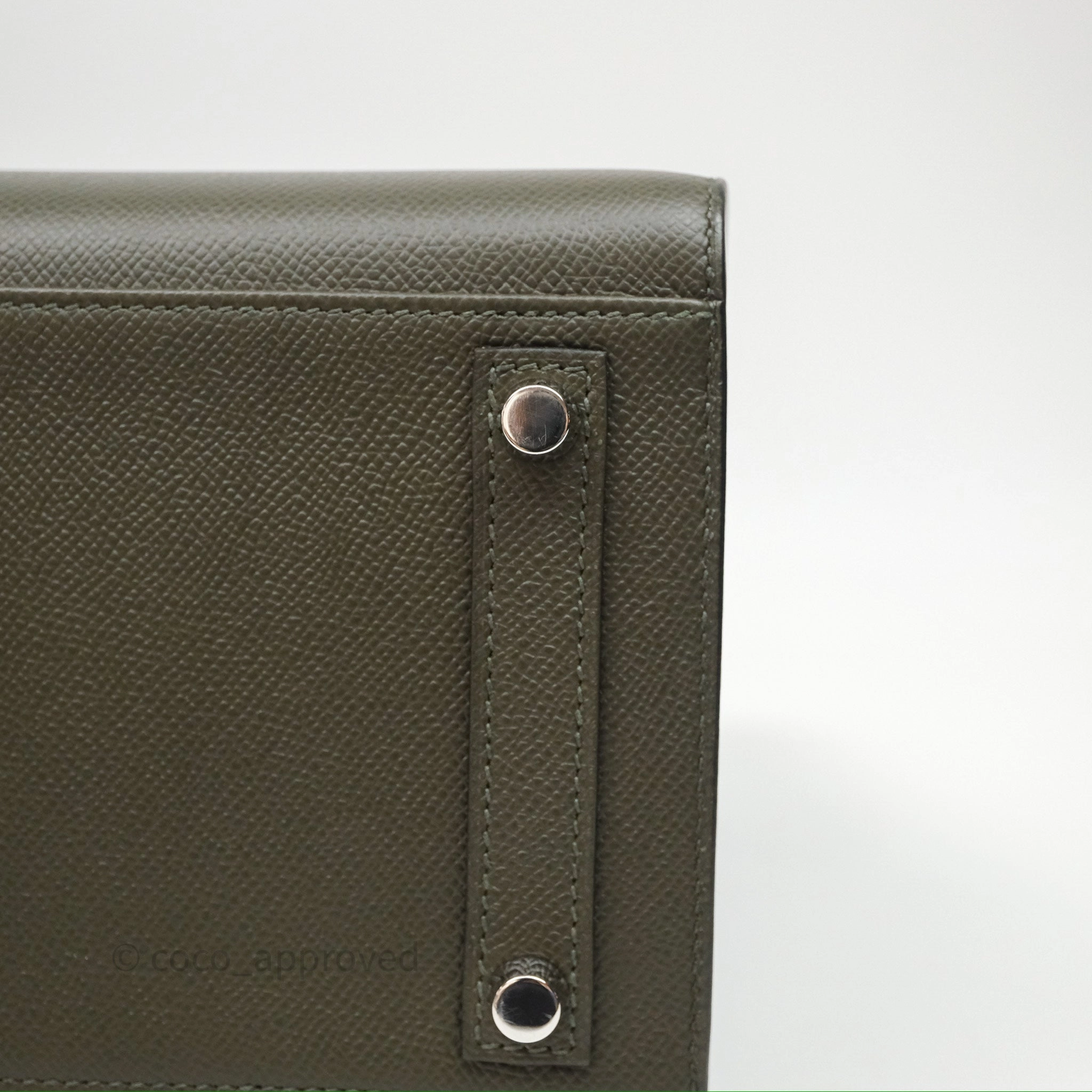 Herms Birkin 30 Vert de Gris C6 Epsom Sliver Hardware