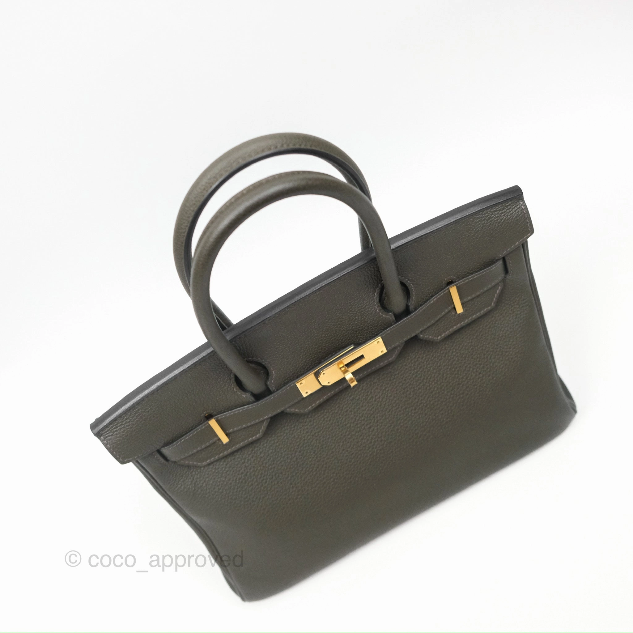 Herms Birkin 30 Vert de Gris C6 Togo Gold Hardware
