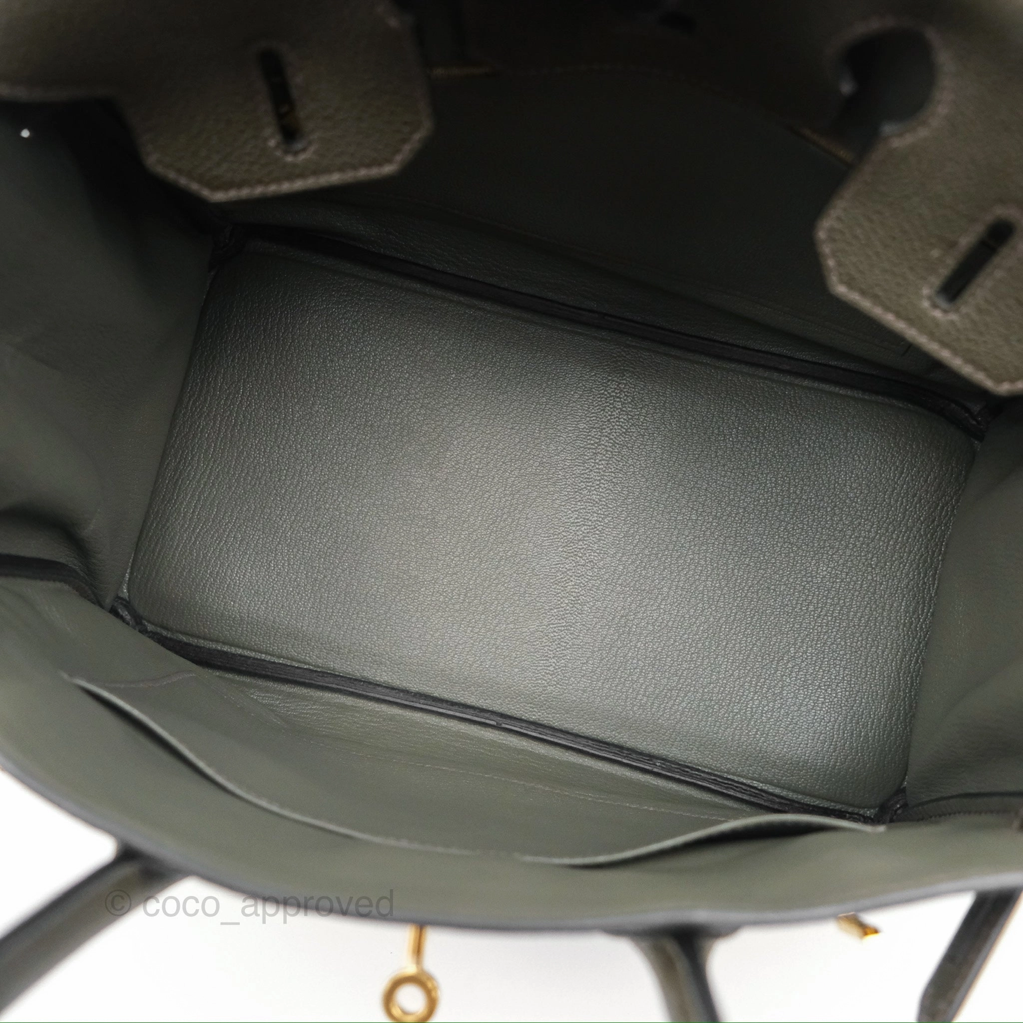 Herms Birkin 30 Vert de Gris C6 Togo Gold Hardware