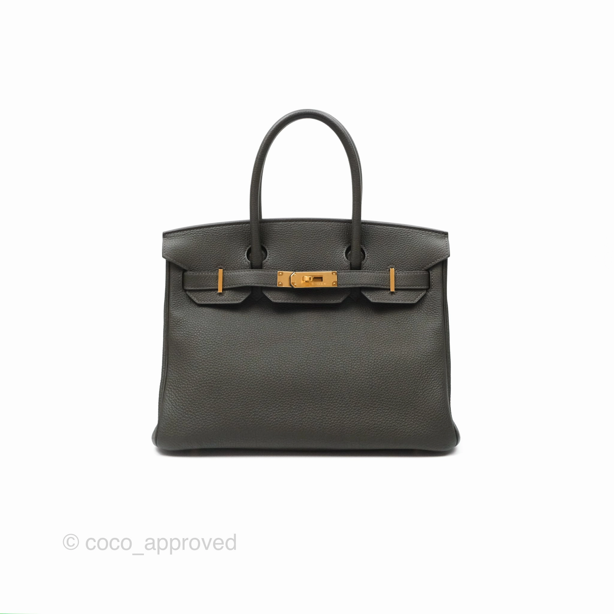 Herms Birkin 30 Vert de Gris C6 Togo Gold Hardware