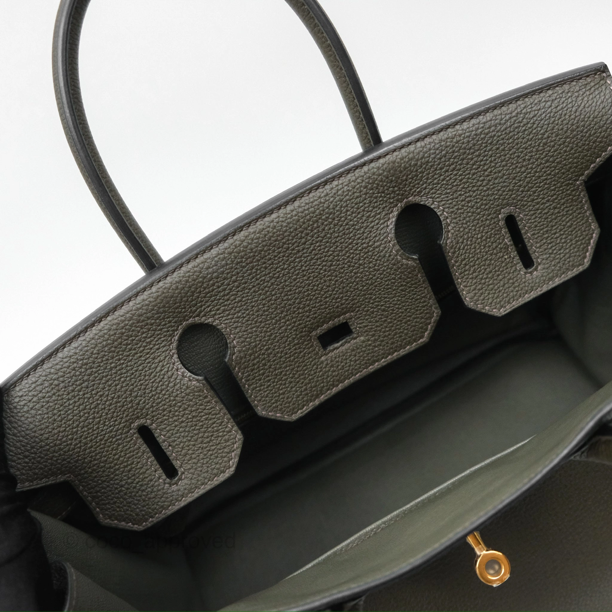 Herms Birkin 30 Vert de Gris C6 Togo Gold Hardware