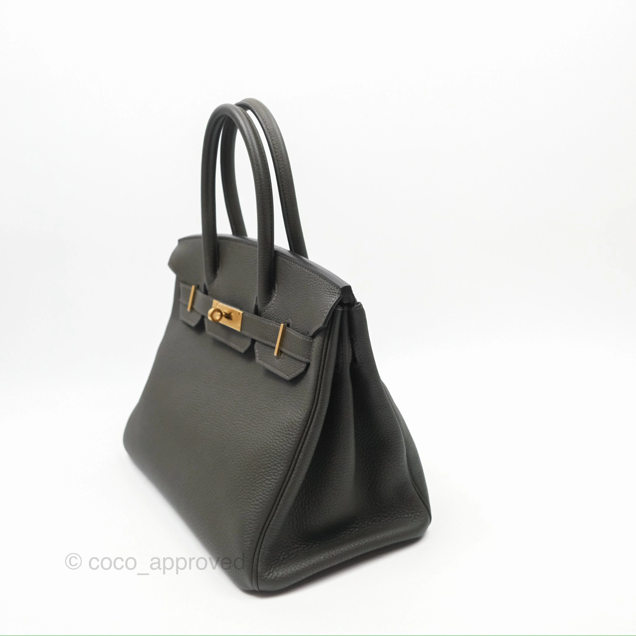 Herms Birkin 30 Vert de Gris C6 Togo Gold Hardware