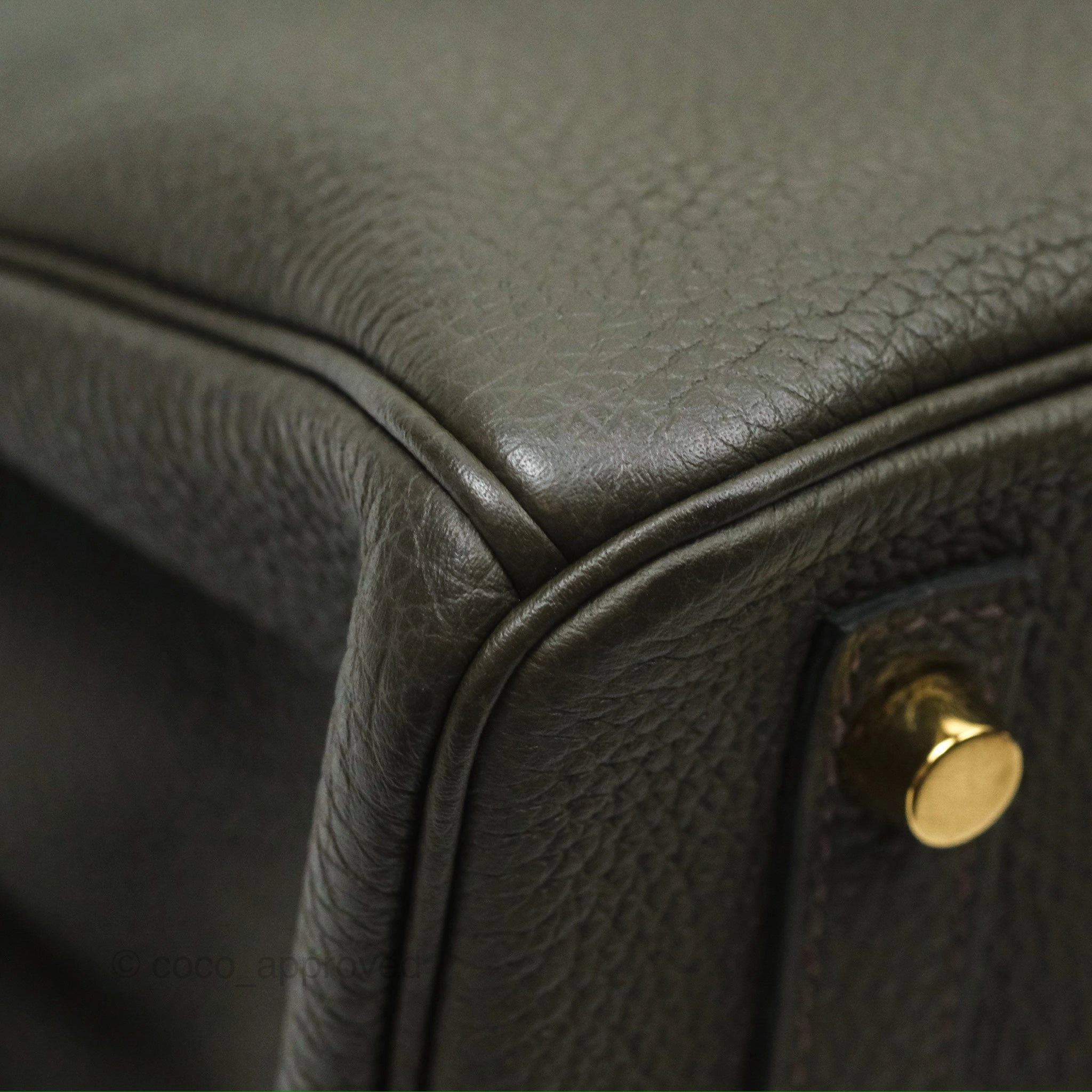 Herms Birkin 30 Vert de Gris C6 Togo Gold Hardware