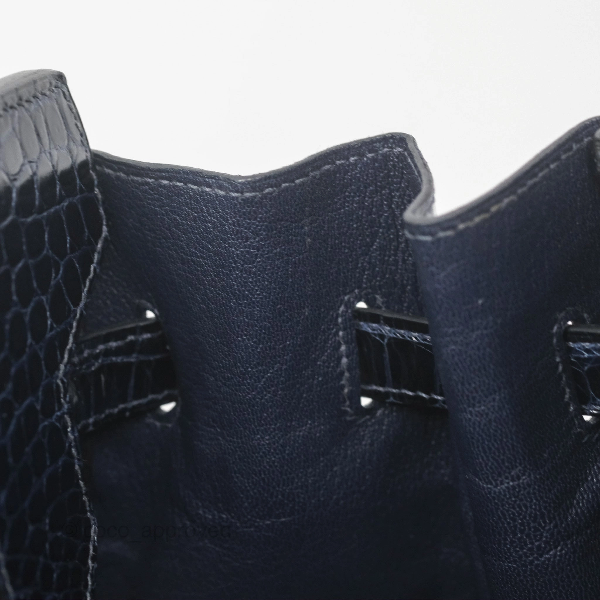 Herms Birkin 35 Porosus Marine 78 Palladium Hardware