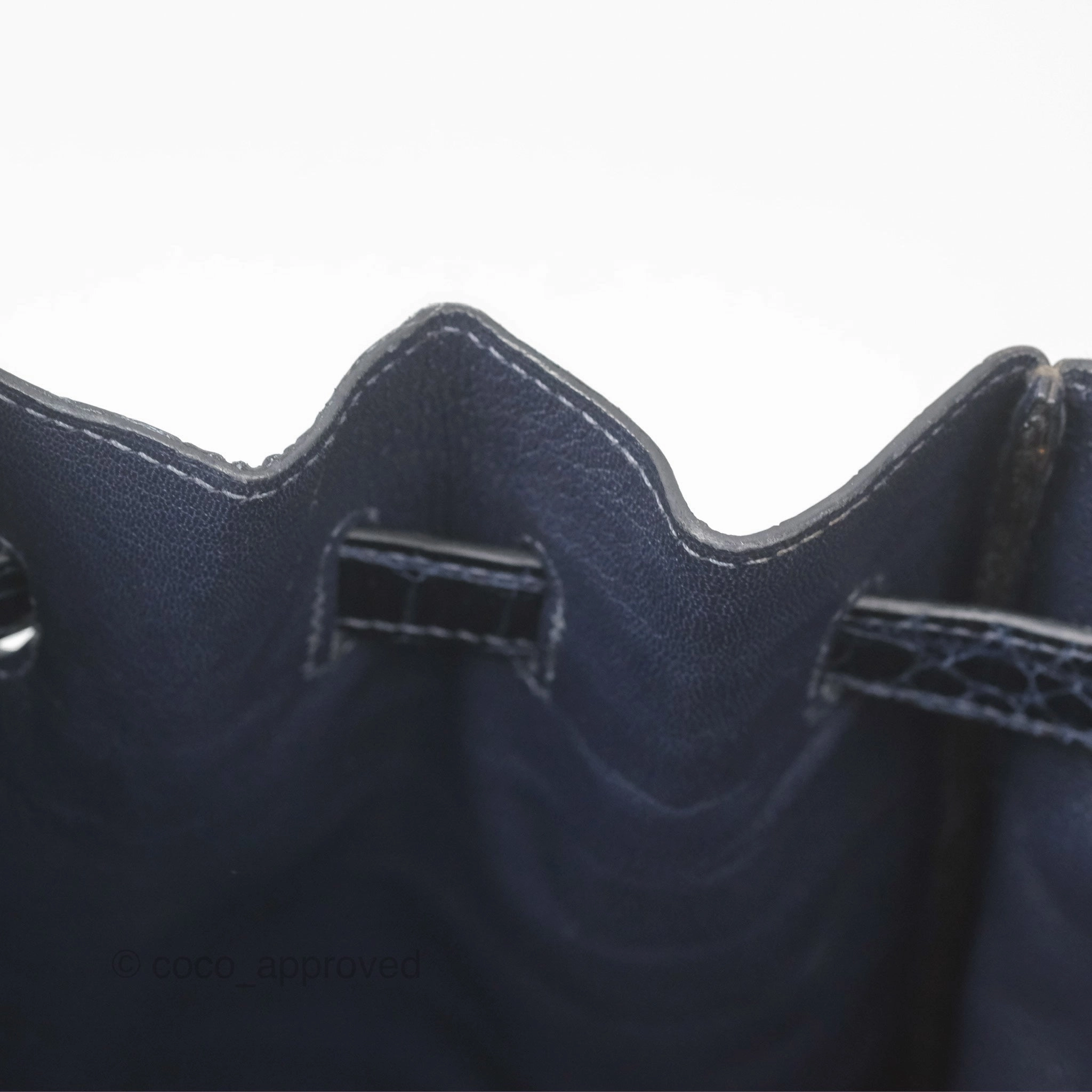 Herms Birkin 35 Porosus Marine 78 Palladium Hardware