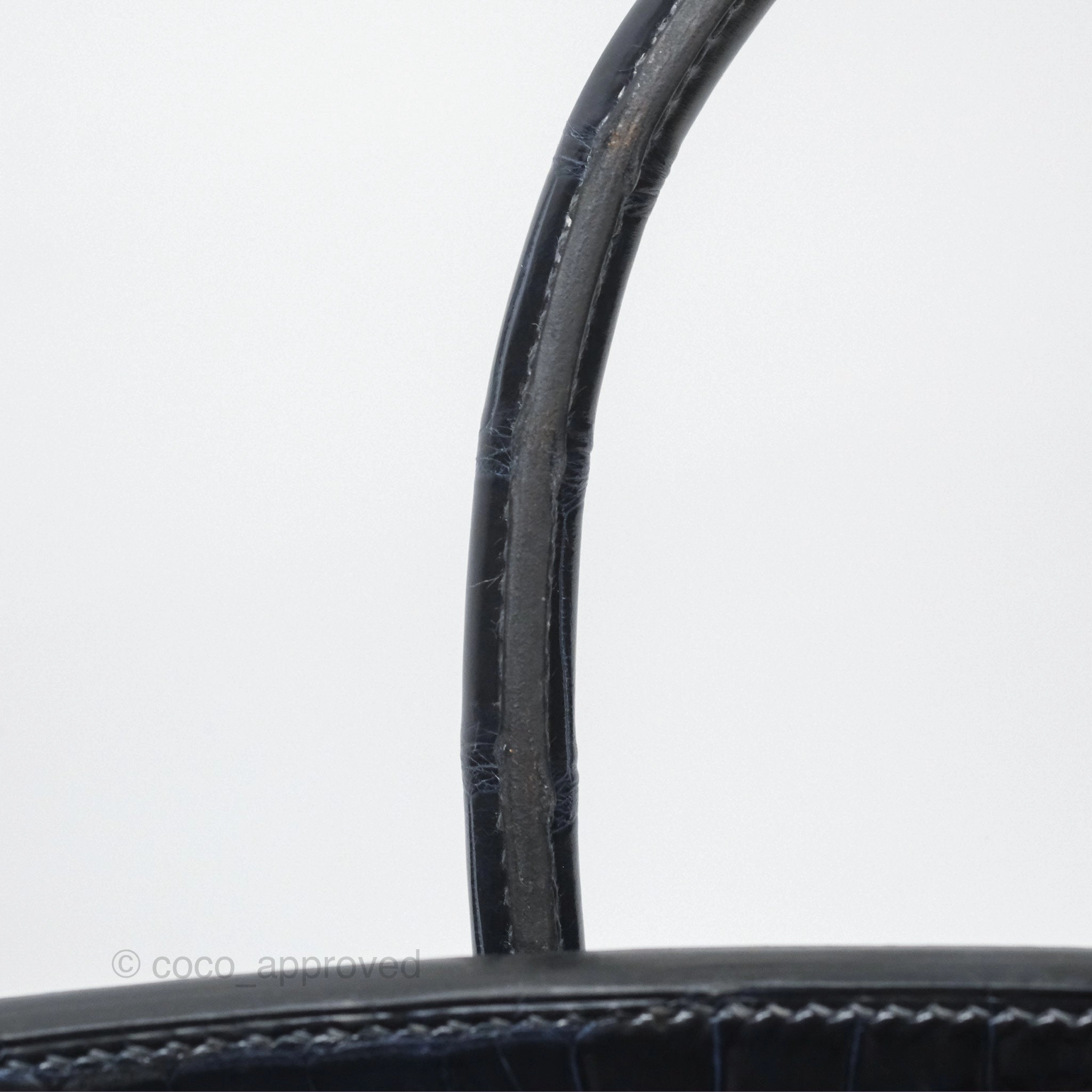 Herms Birkin 35 Porosus Marine 78 Palladium Hardware