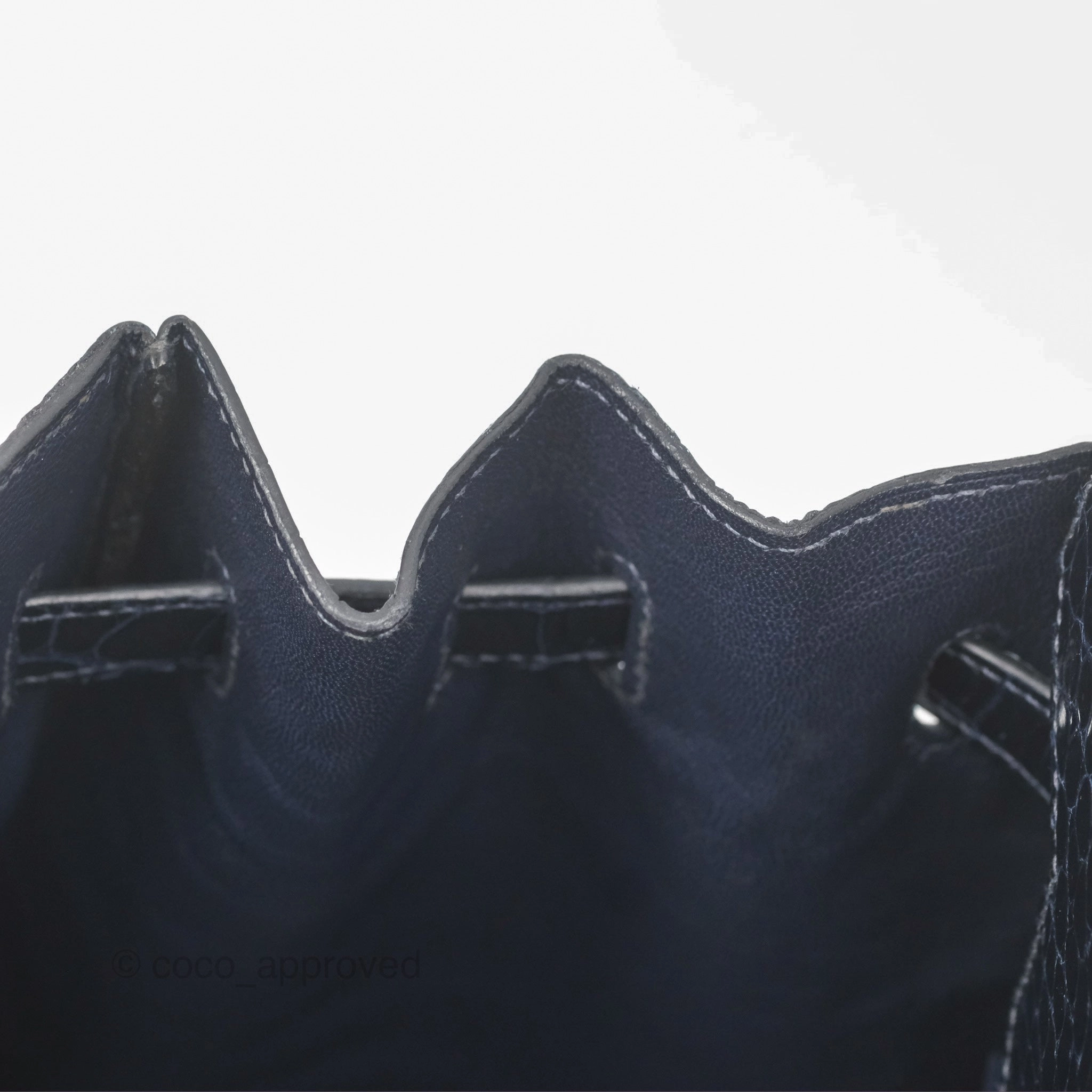 Herms Birkin 35 Porosus Marine 78 Palladium Hardware