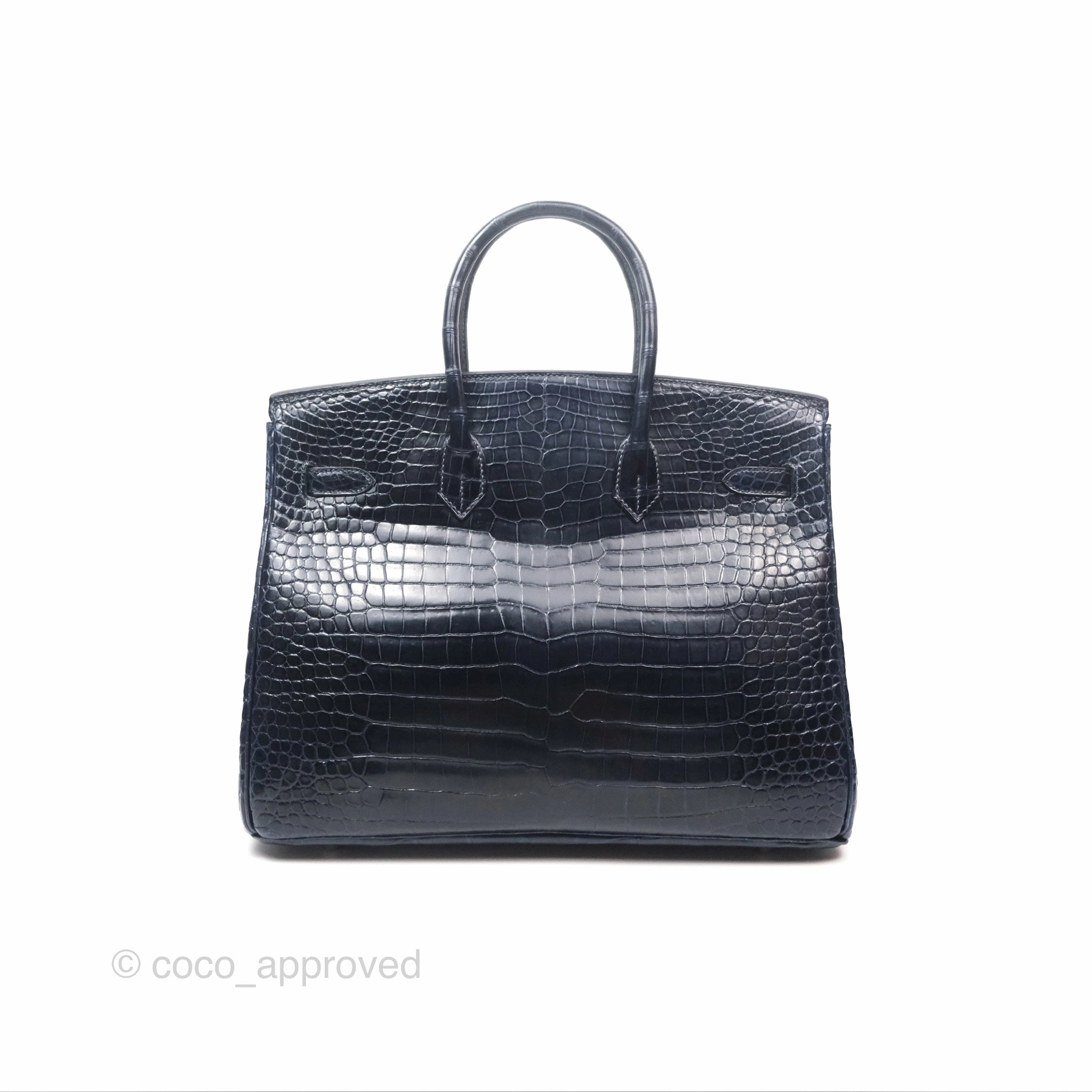 Herms Birkin 35 Porosus Marine 78 Palladium Hardware