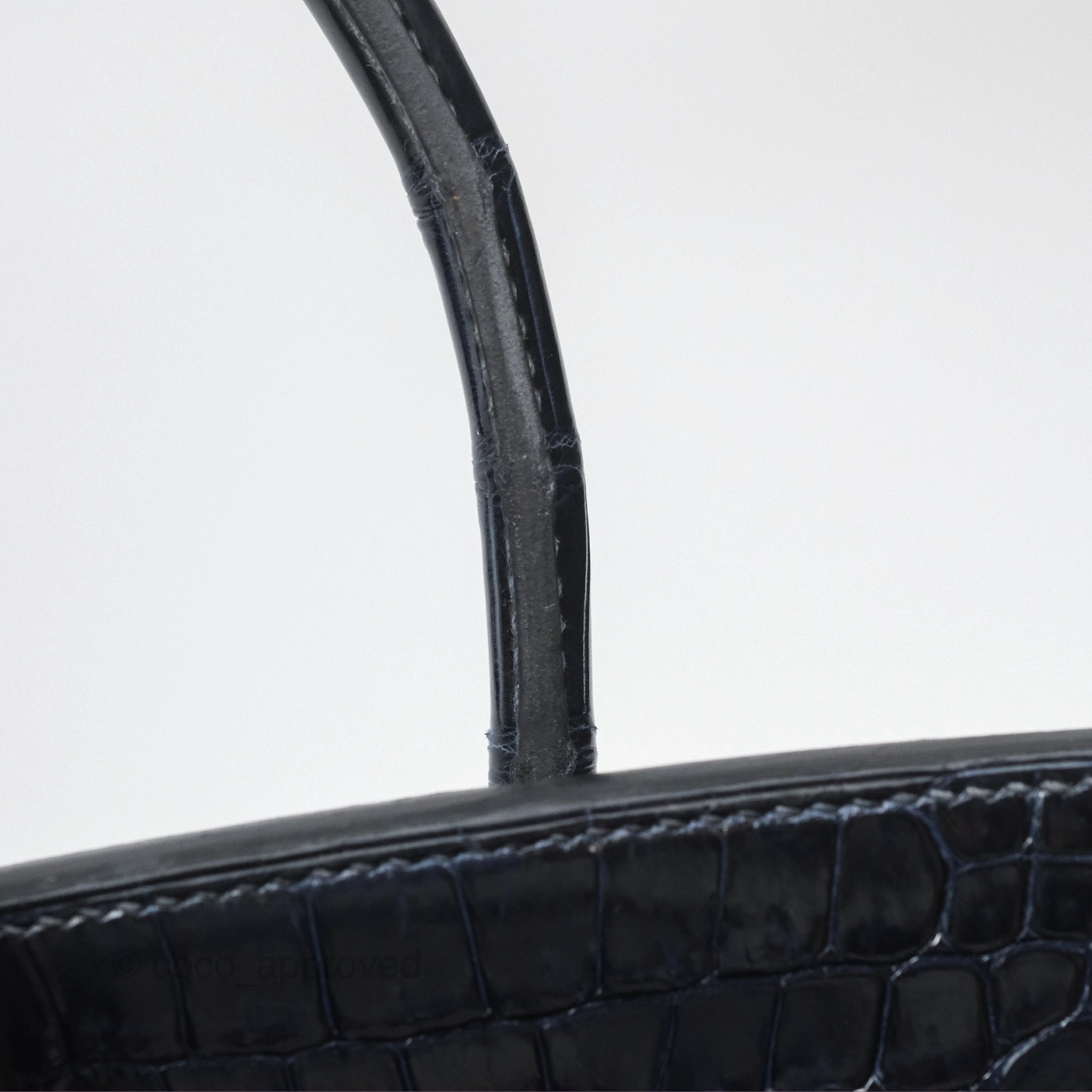 Herms Birkin 35 Porosus Marine 78 Palladium Hardware