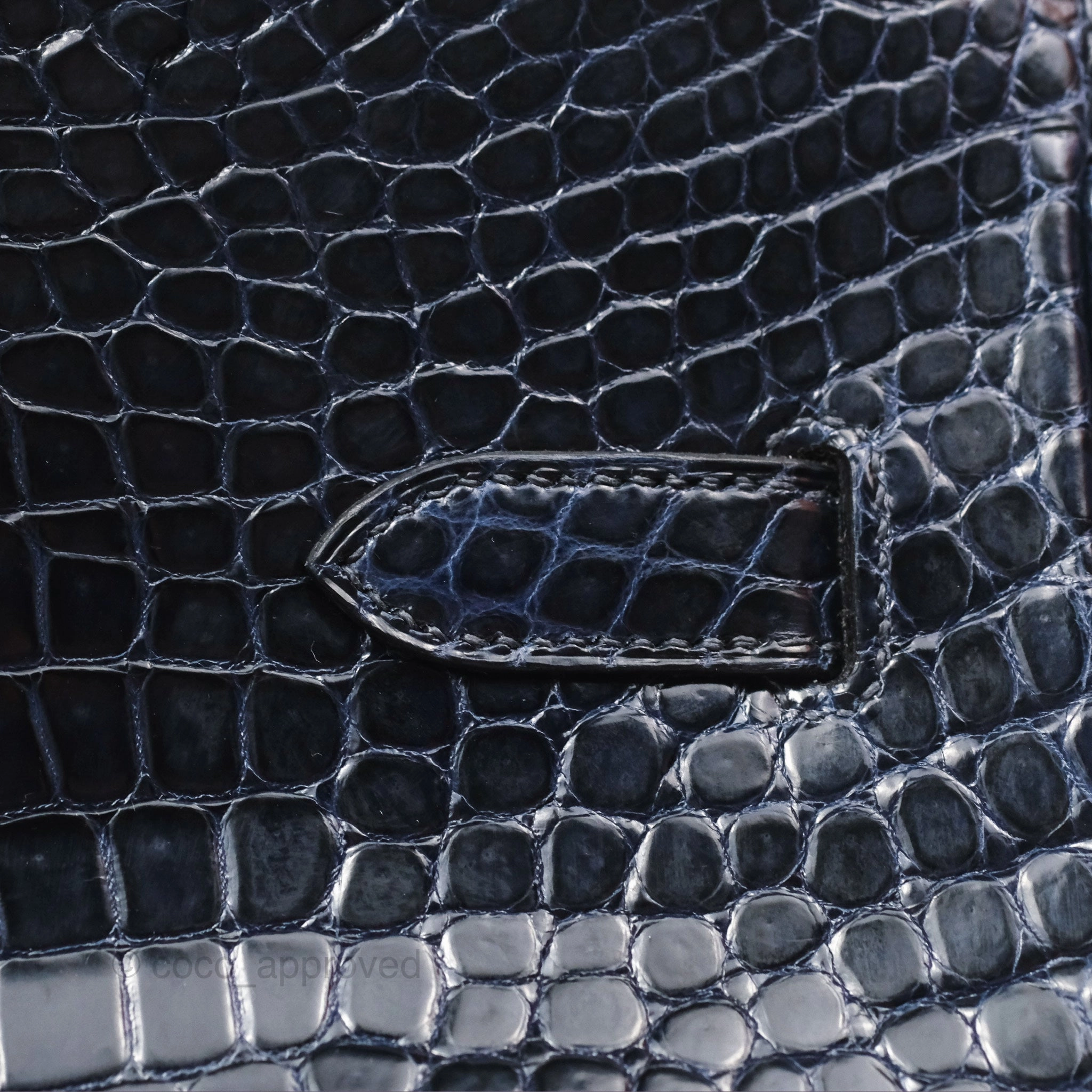 Herms Birkin 35 Porosus Marine 78 Palladium Hardware