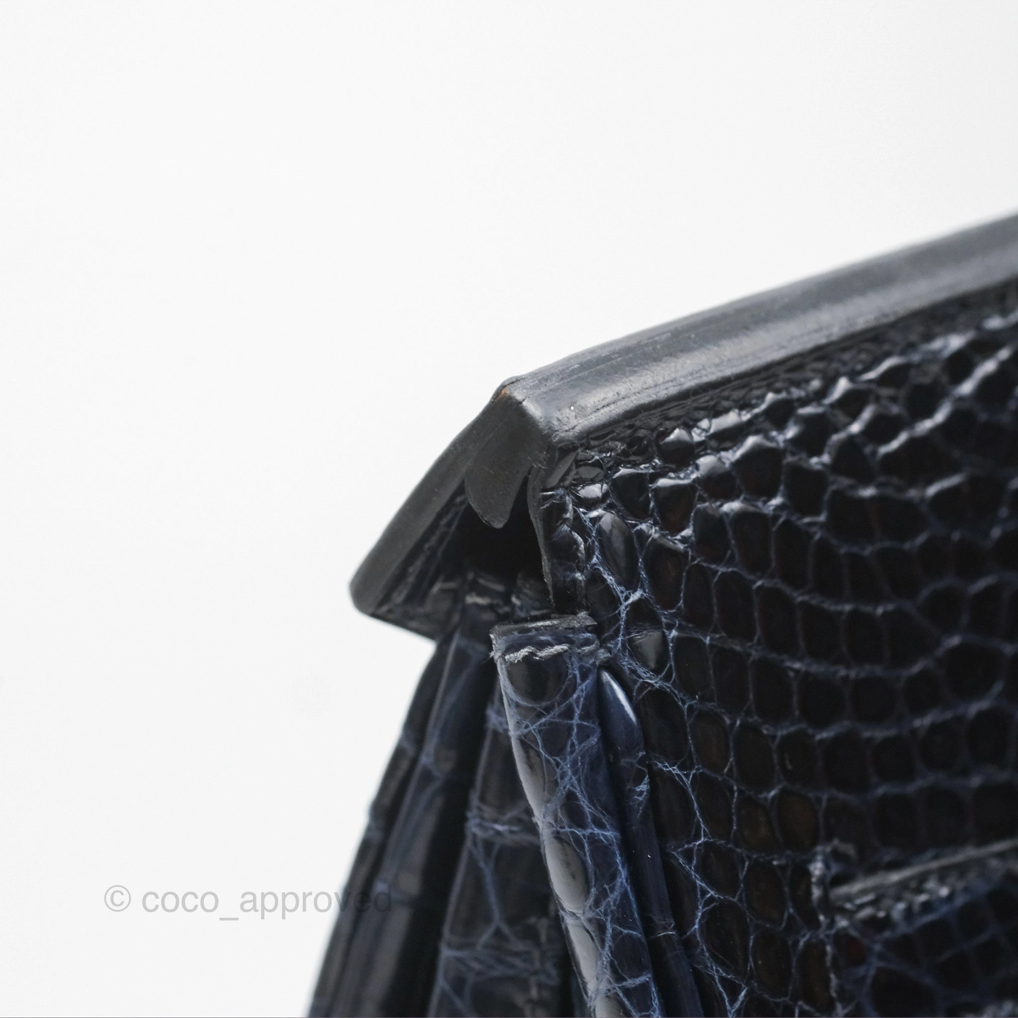 Herms Birkin 35 Porosus Marine 78 Palladium Hardware