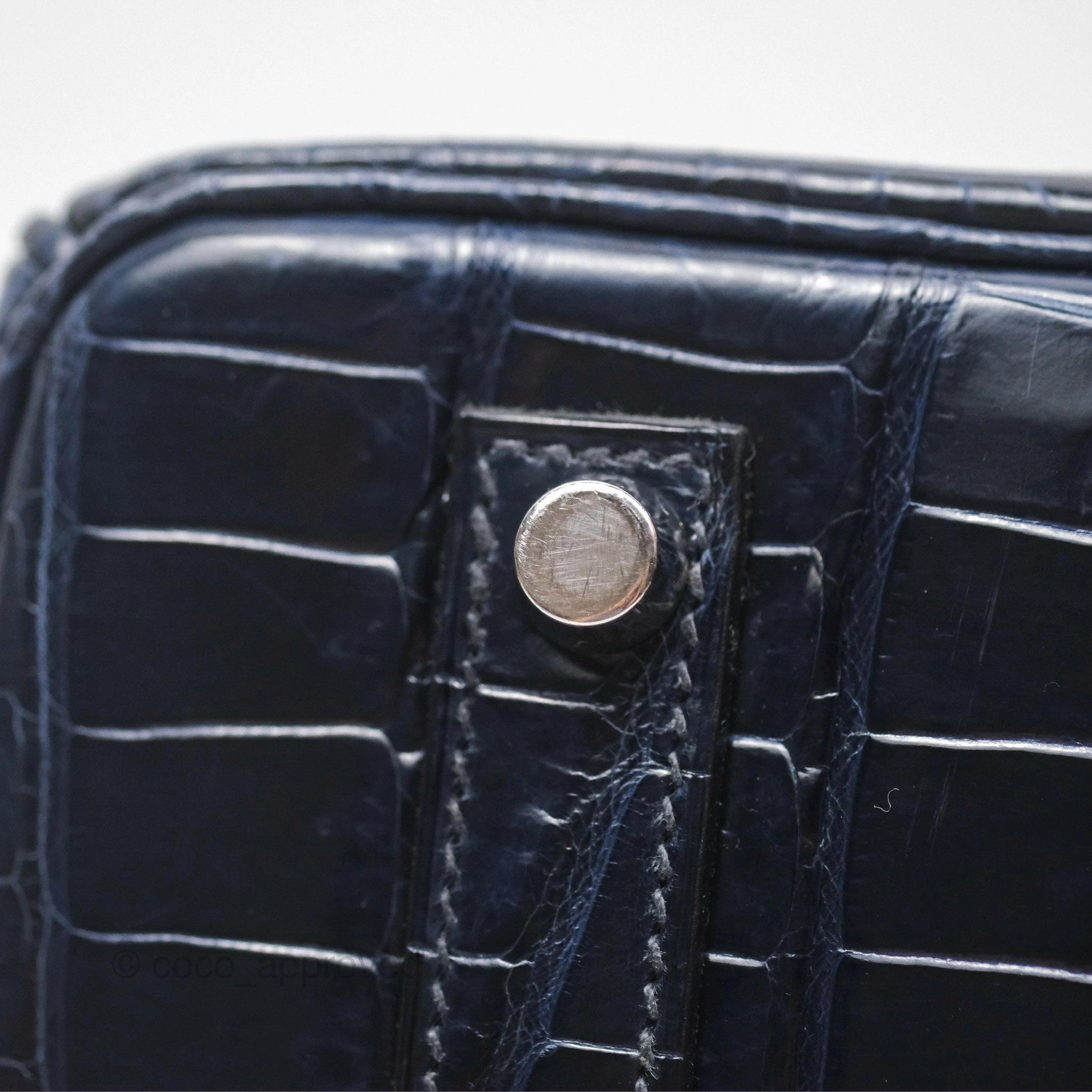 Herms Birkin 35 Porosus Marine 78 Palladium Hardware