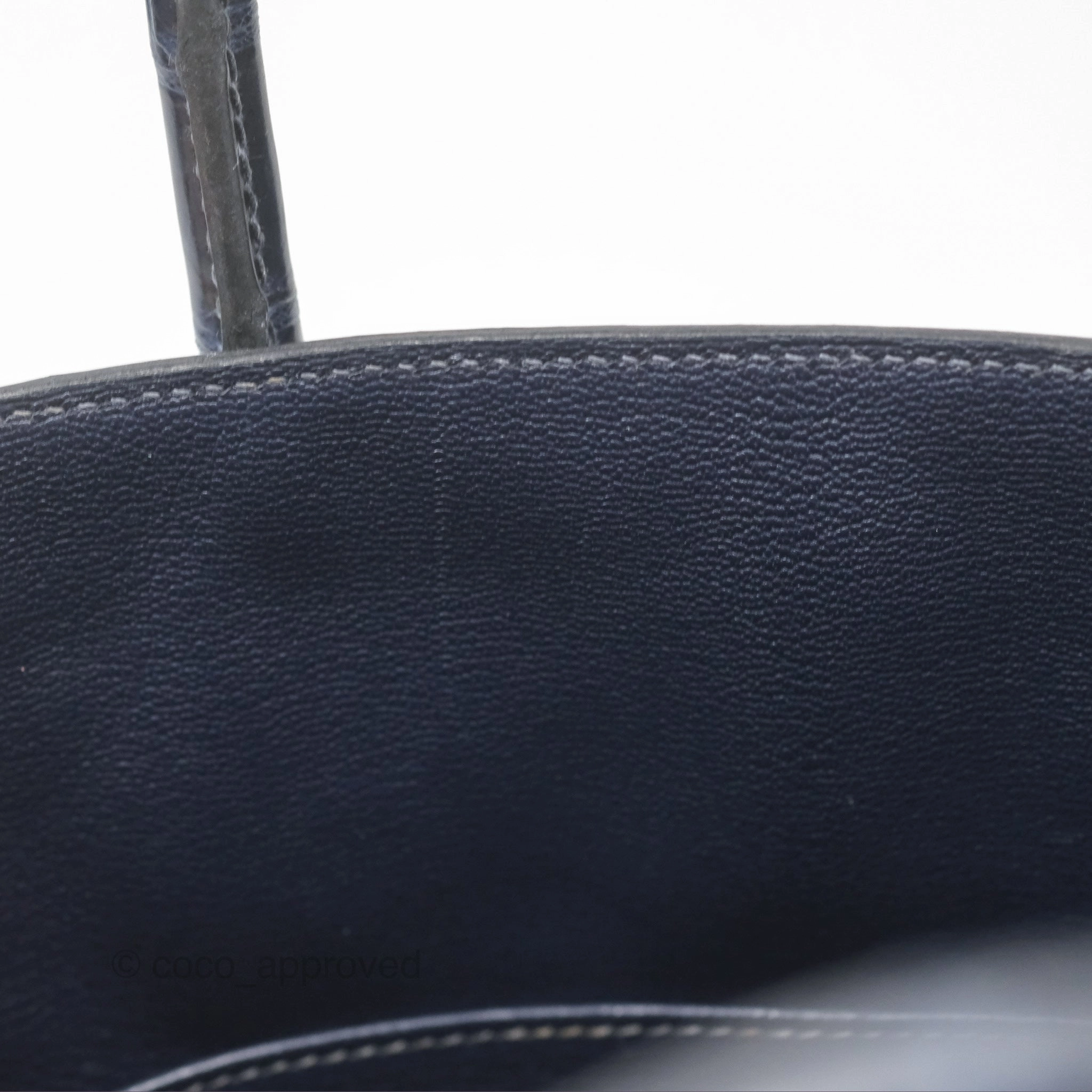 Herms Birkin 35 Porosus Marine 78 Palladium Hardware