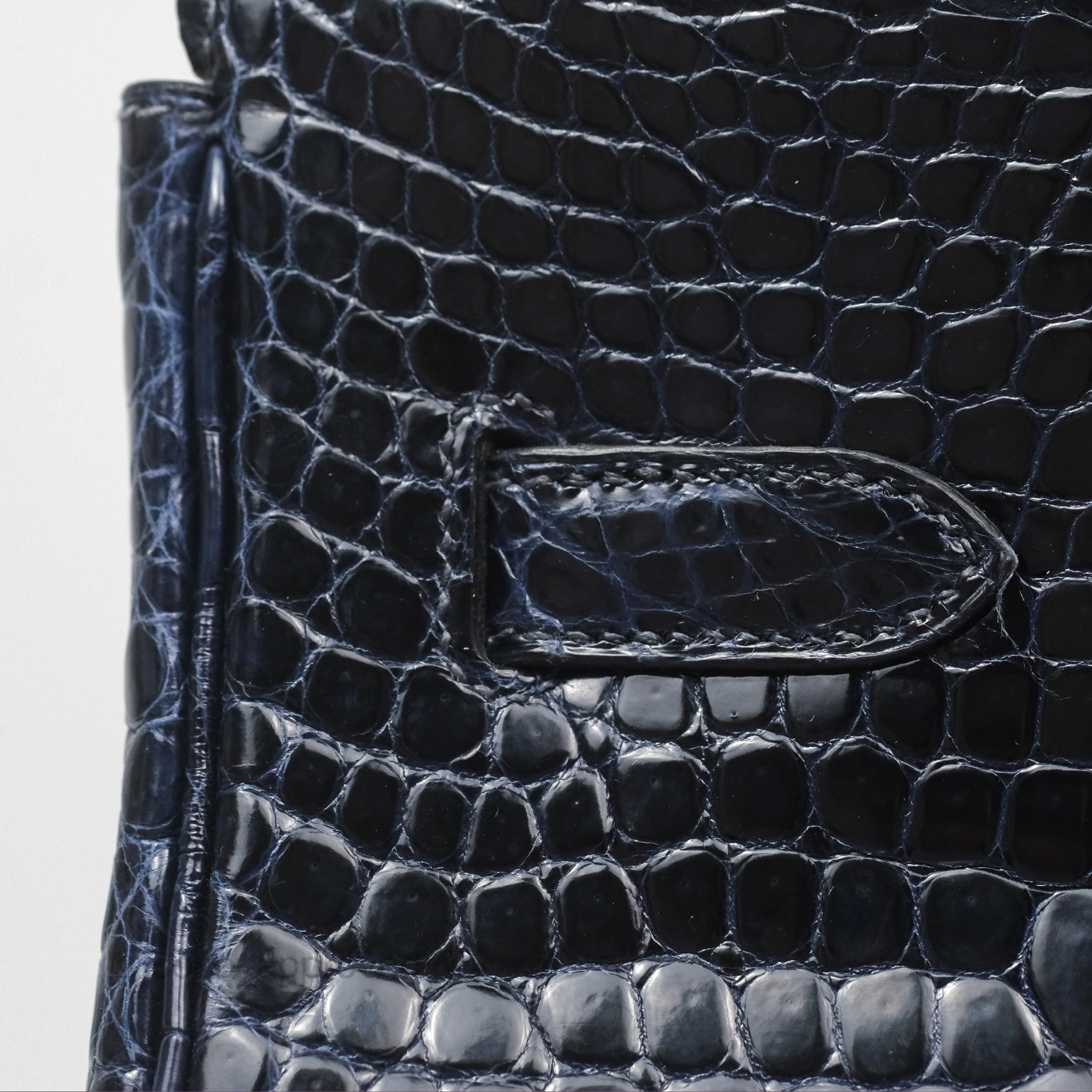 Herms Birkin 35 Porosus Marine 78 Palladium Hardware