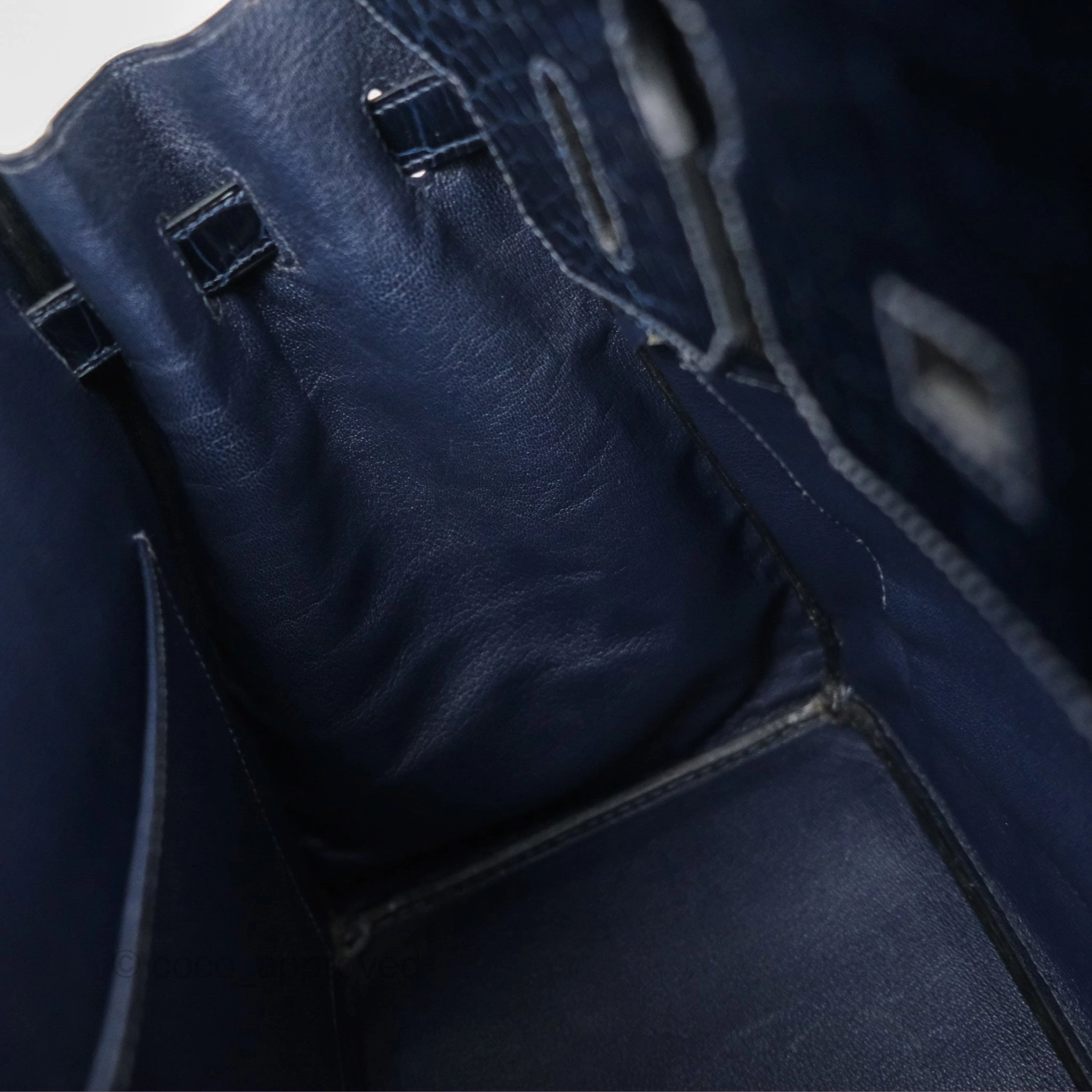 Herms Birkin 35 Porosus Marine 78 Palladium Hardware