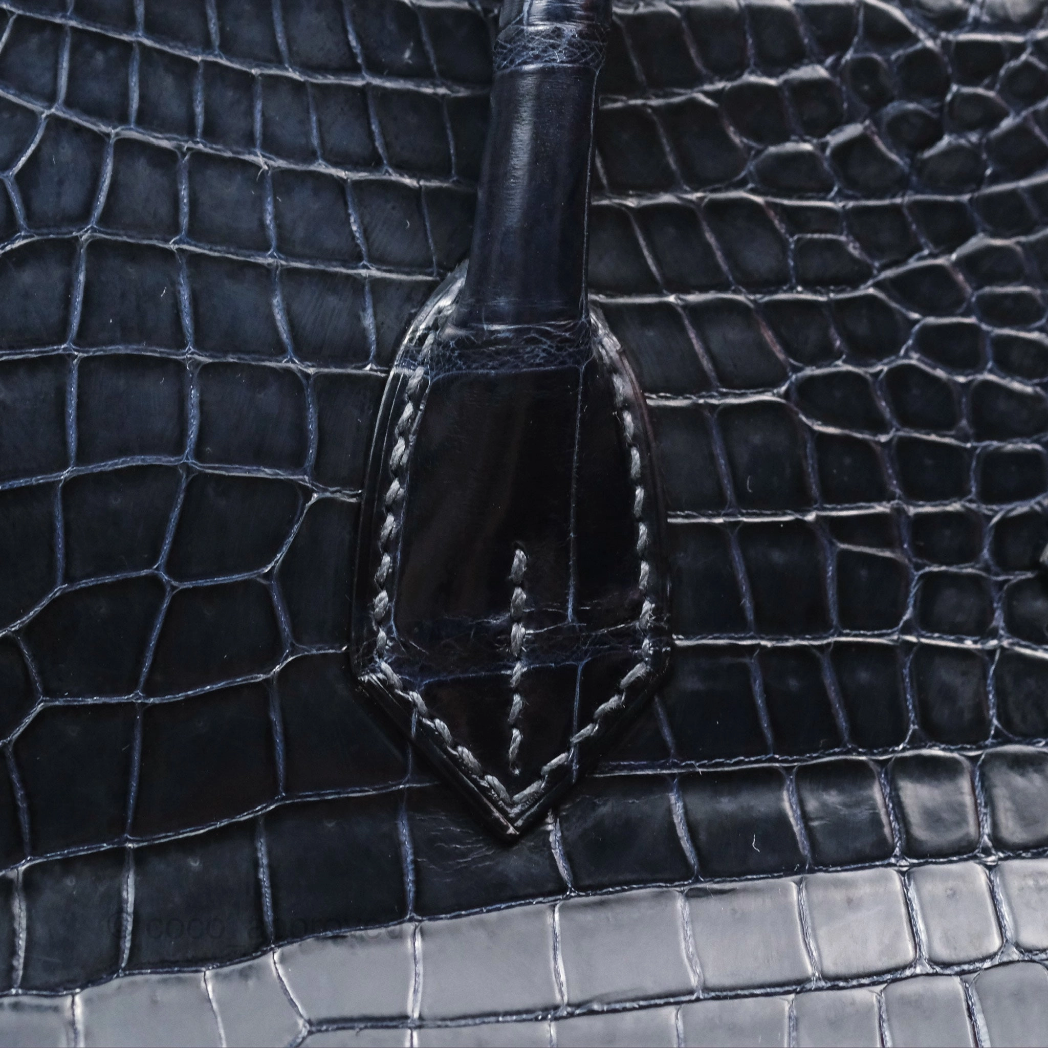 Herms Birkin 35 Porosus Marine 78 Palladium Hardware