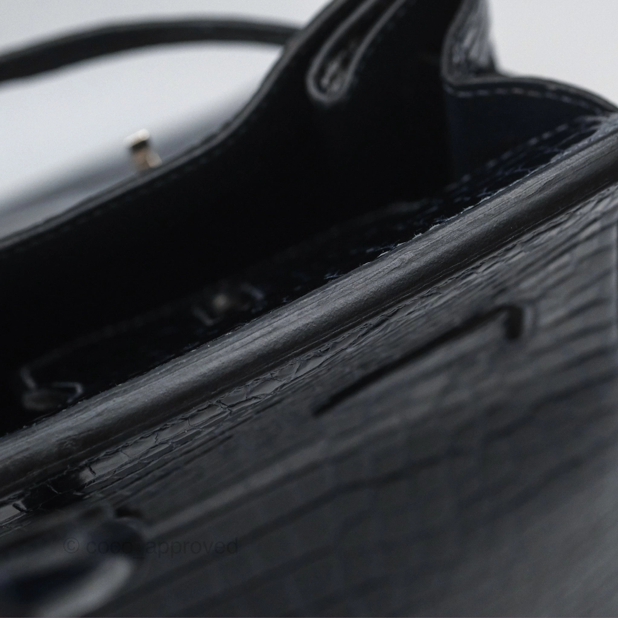 Herms Birkin 35 Porosus Marine 78 Palladium Hardware