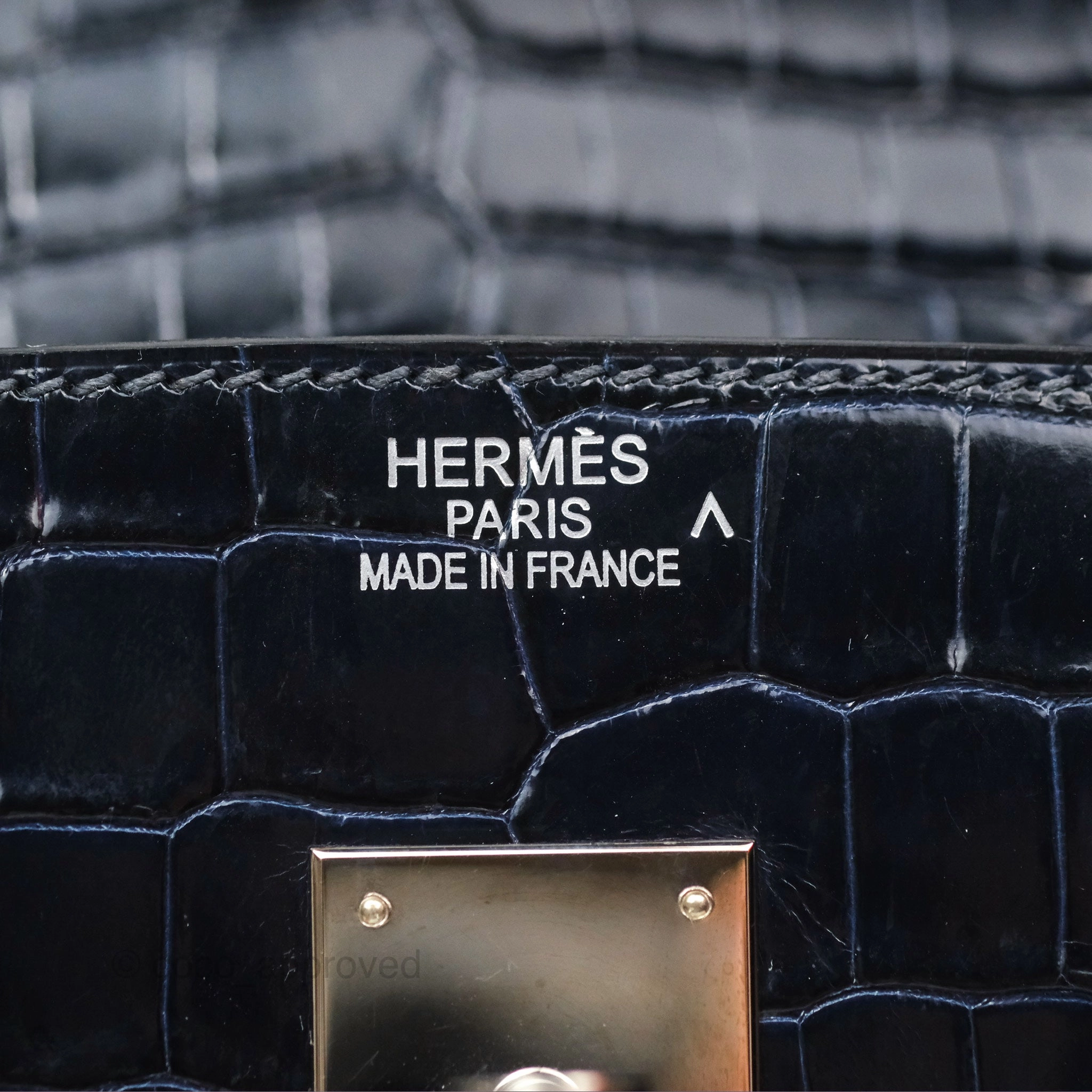Herms Birkin 35 Porosus Marine 78 Palladium Hardware