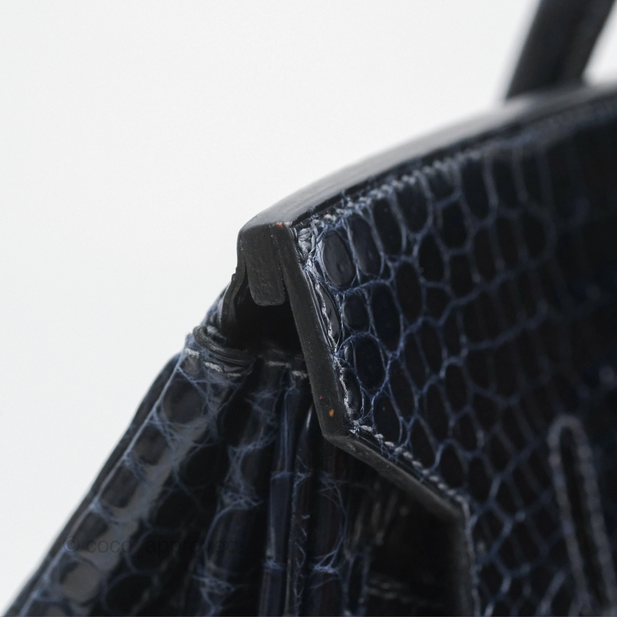 Herms Birkin 35 Porosus Marine 78 Palladium Hardware