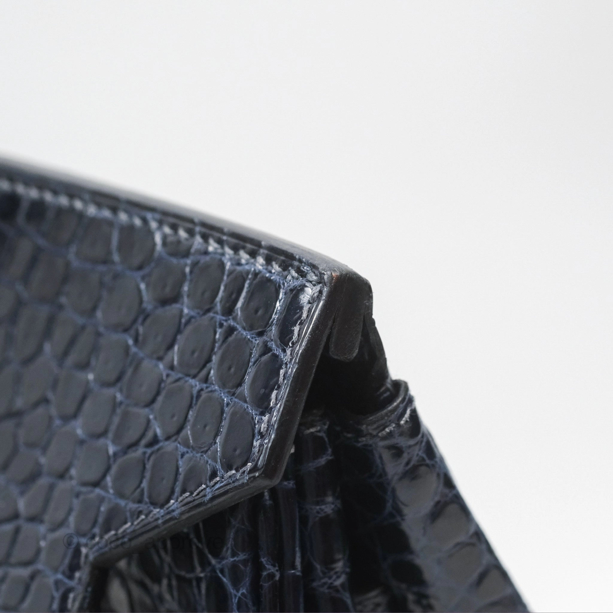 Herms Birkin 35 Porosus Marine 78 Palladium Hardware