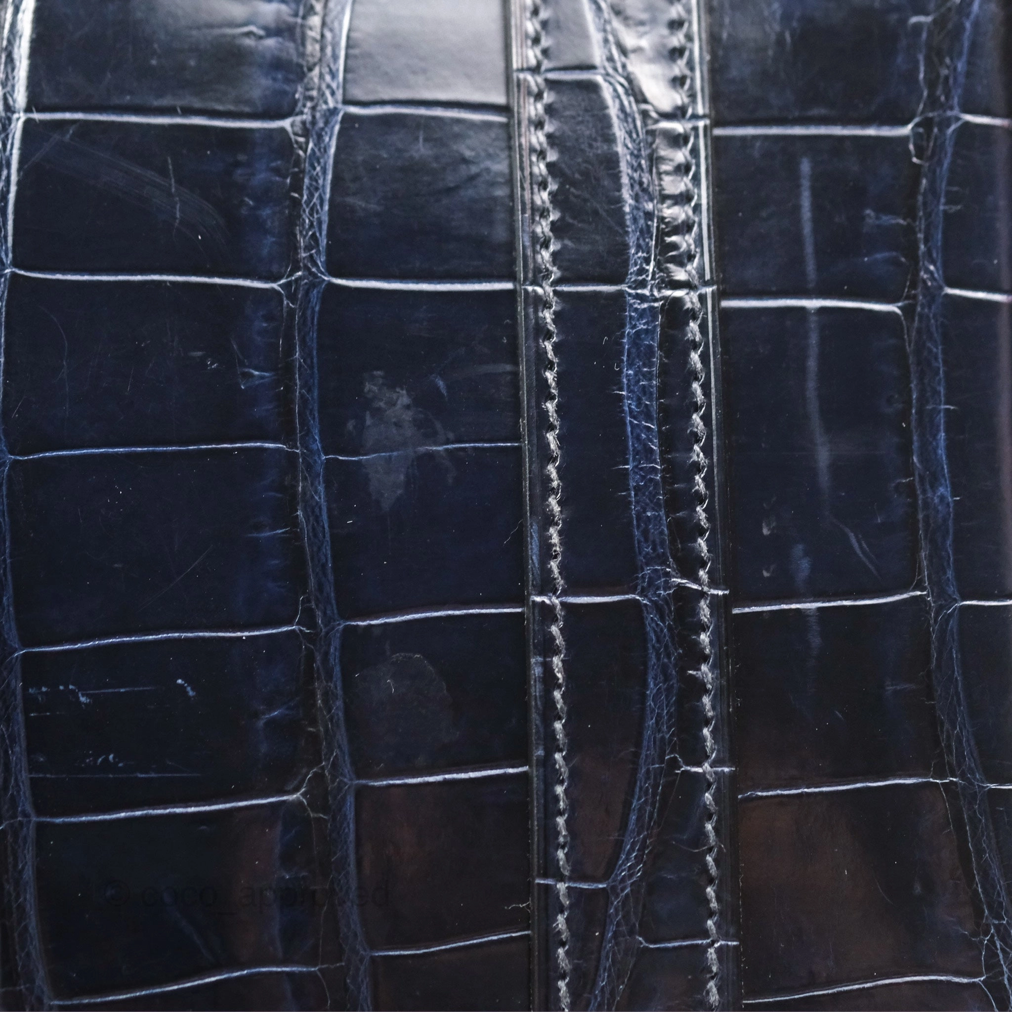 Herms Birkin 35 Porosus Marine 78 Palladium Hardware