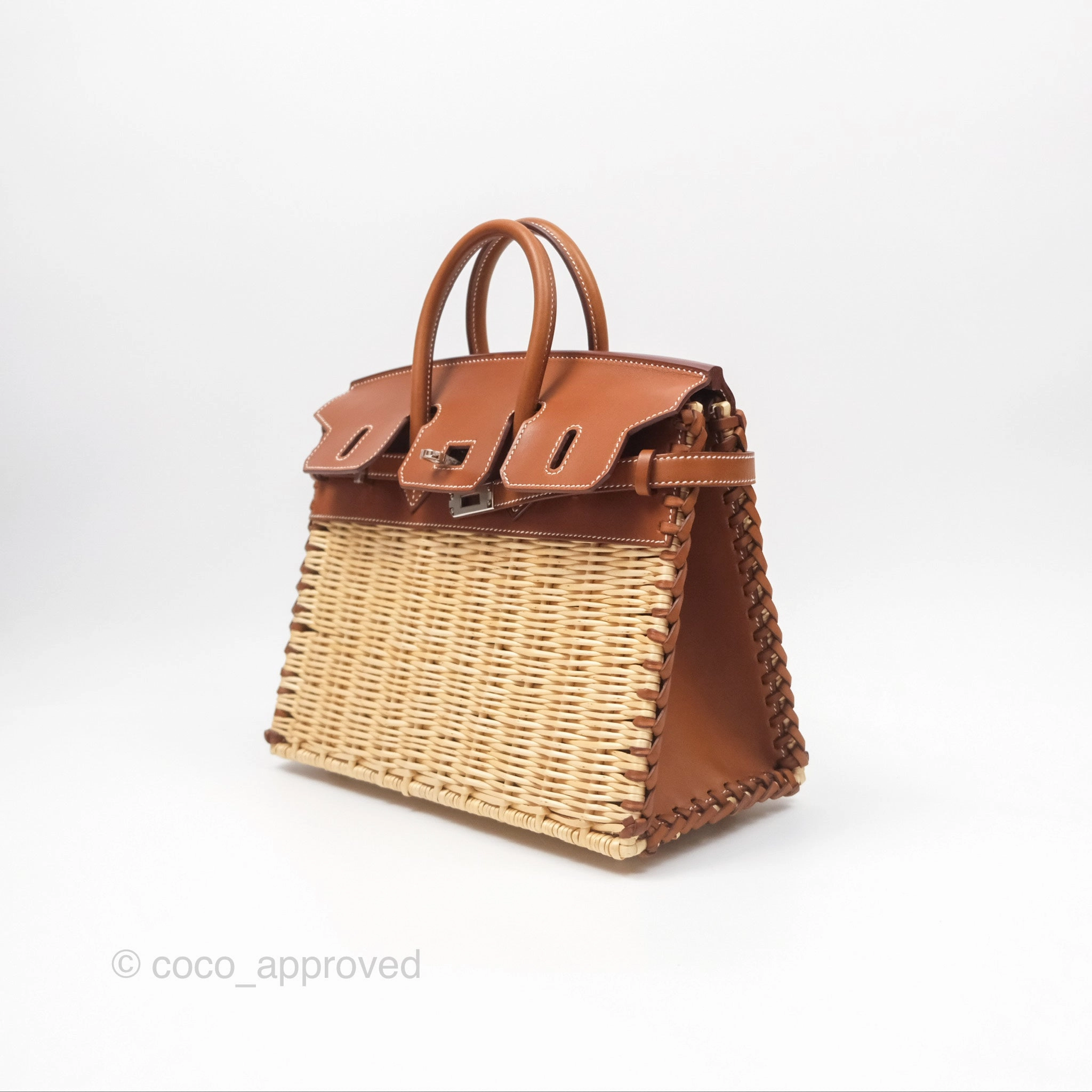 Herms Birkin Picnic 25 Osier/ Barenia Naturel 27/ Fauve 34 Palladium Hardware