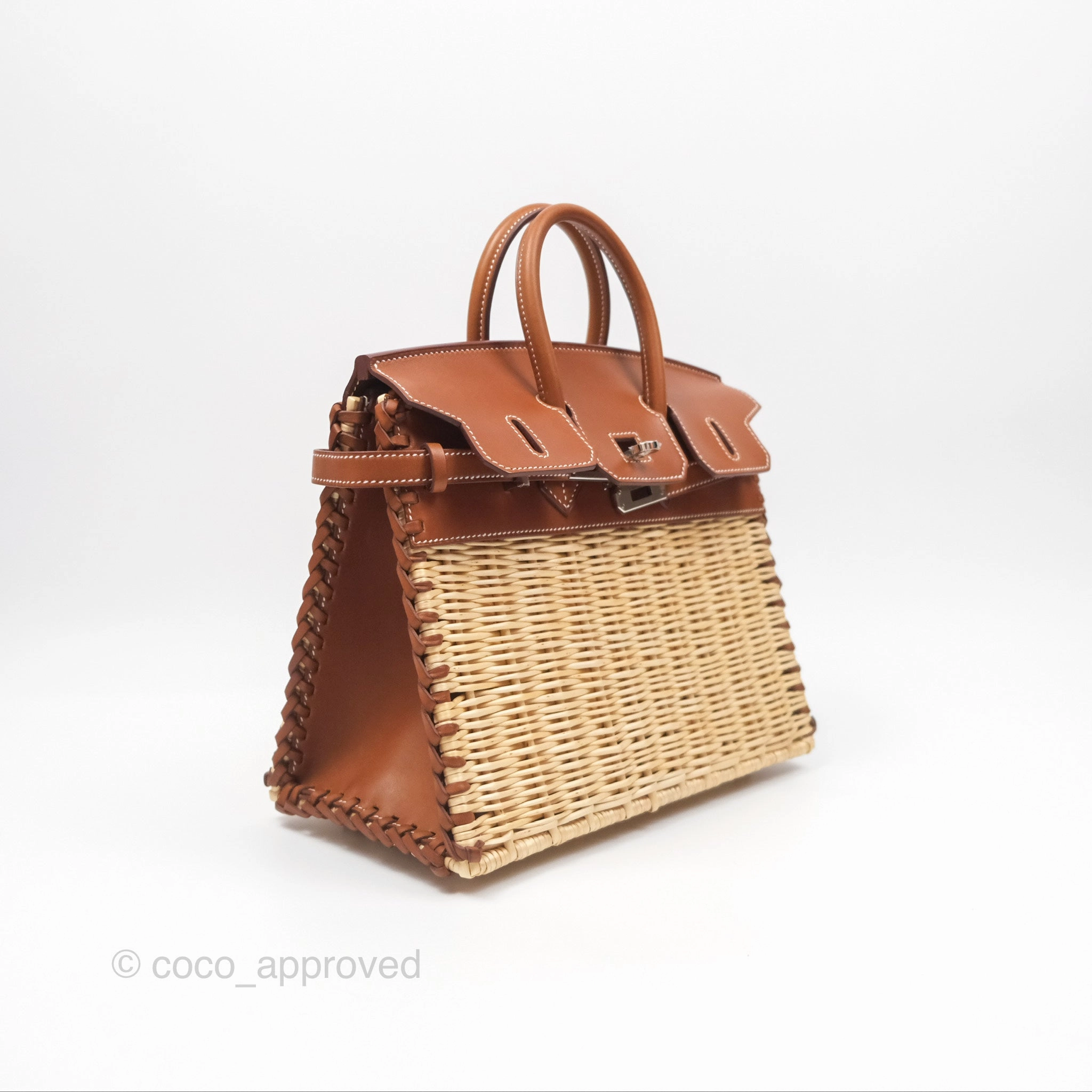 Herms Birkin Picnic 25 Osier/ Barenia Naturel 27/ Fauve 34 Palladium Hardware