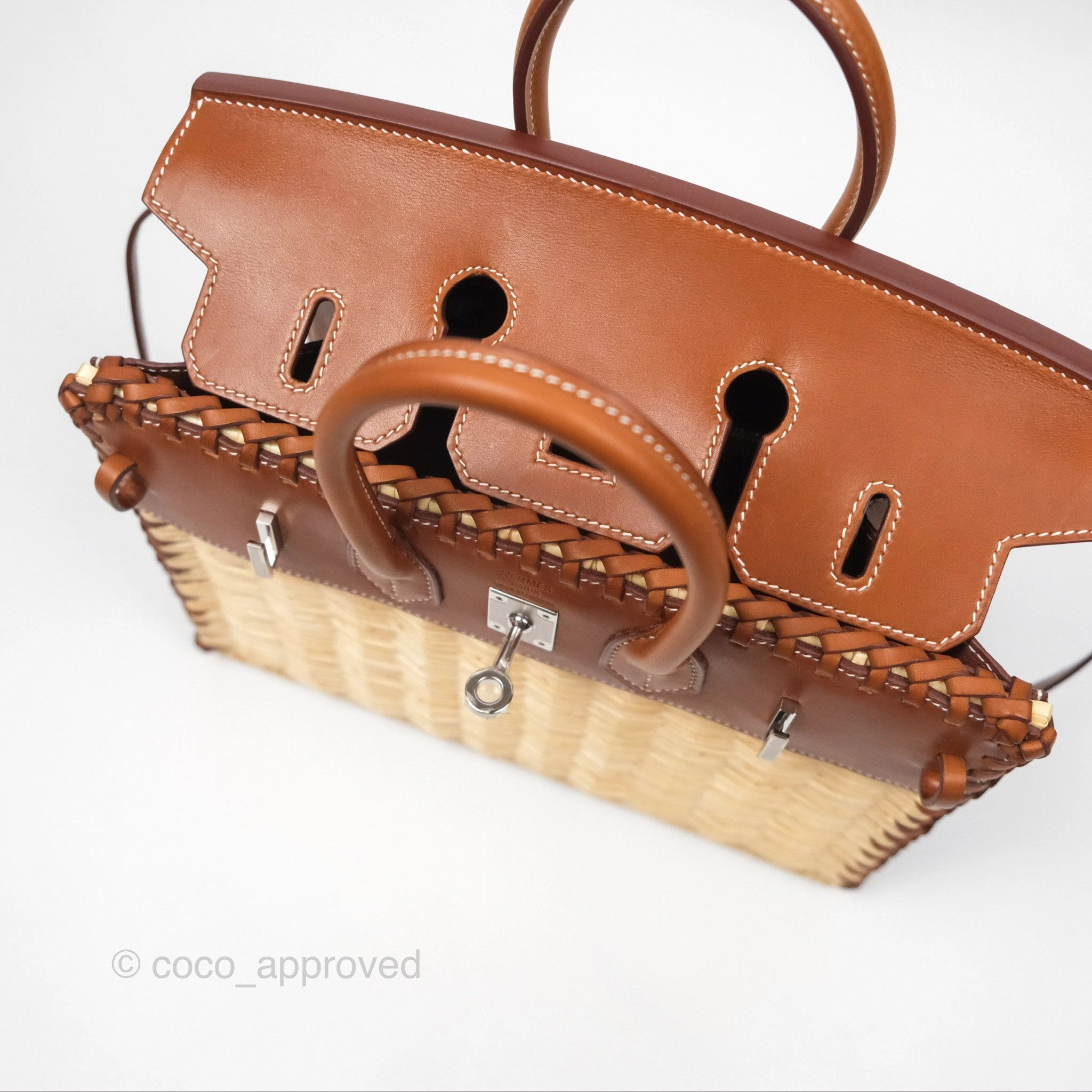 Herms Birkin Picnic 25 Osier/ Barenia Naturel 27/ Fauve 34 Palladium Hardware