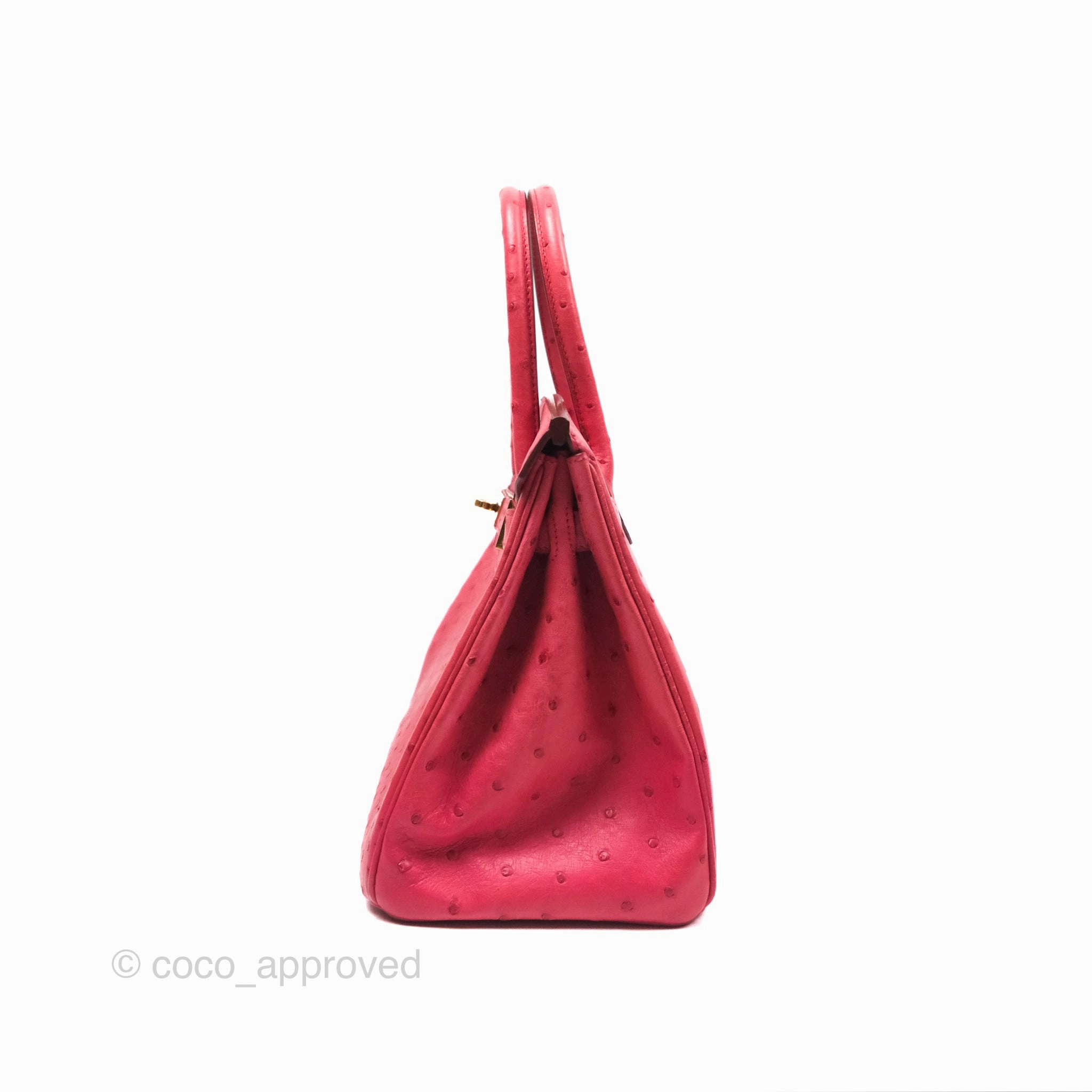 Herms Birkin Retourne 30 Bougainvillea Ostrich Gold Hardware