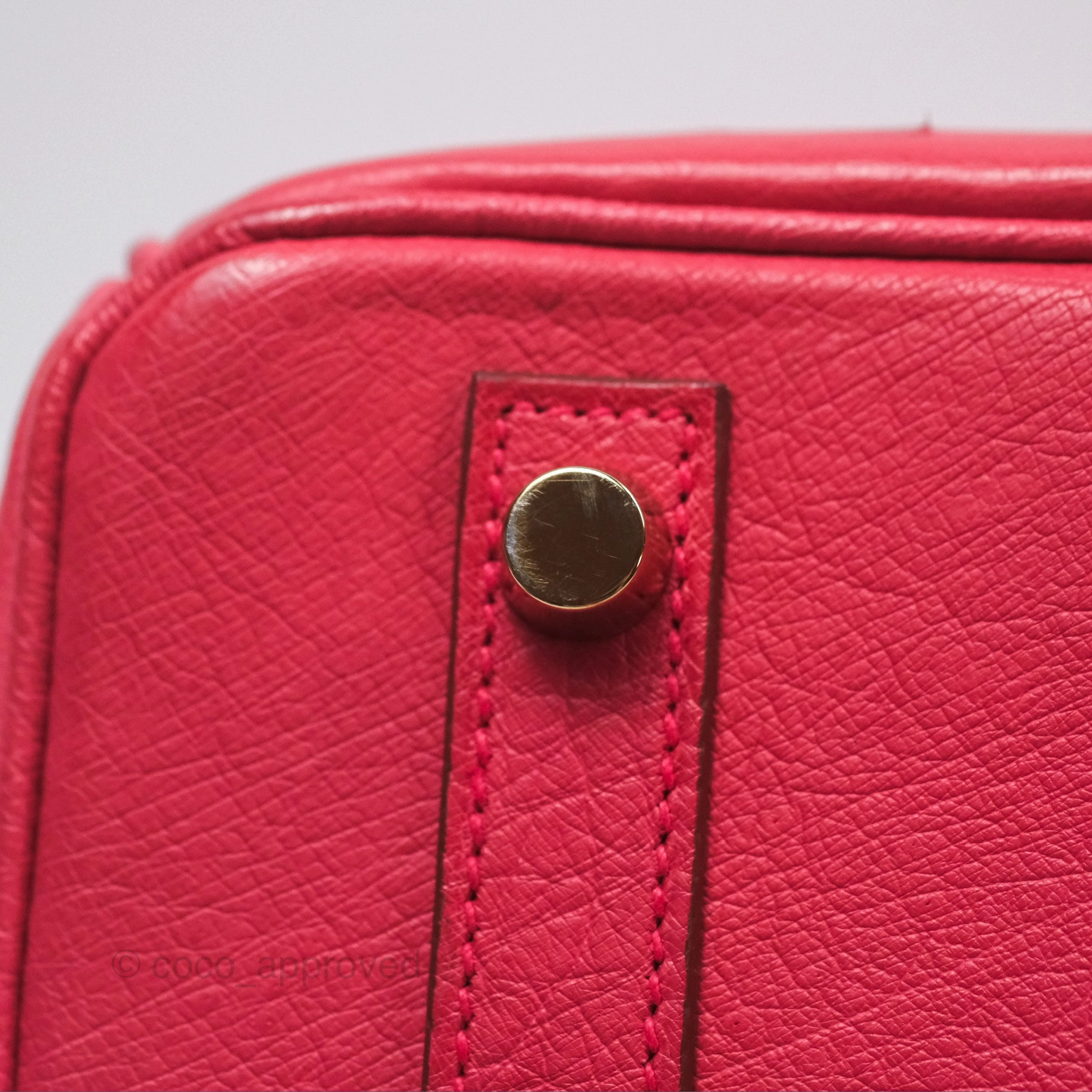 Herms Birkin Retourne 30 Bougainvillea Ostrich Gold Hardware