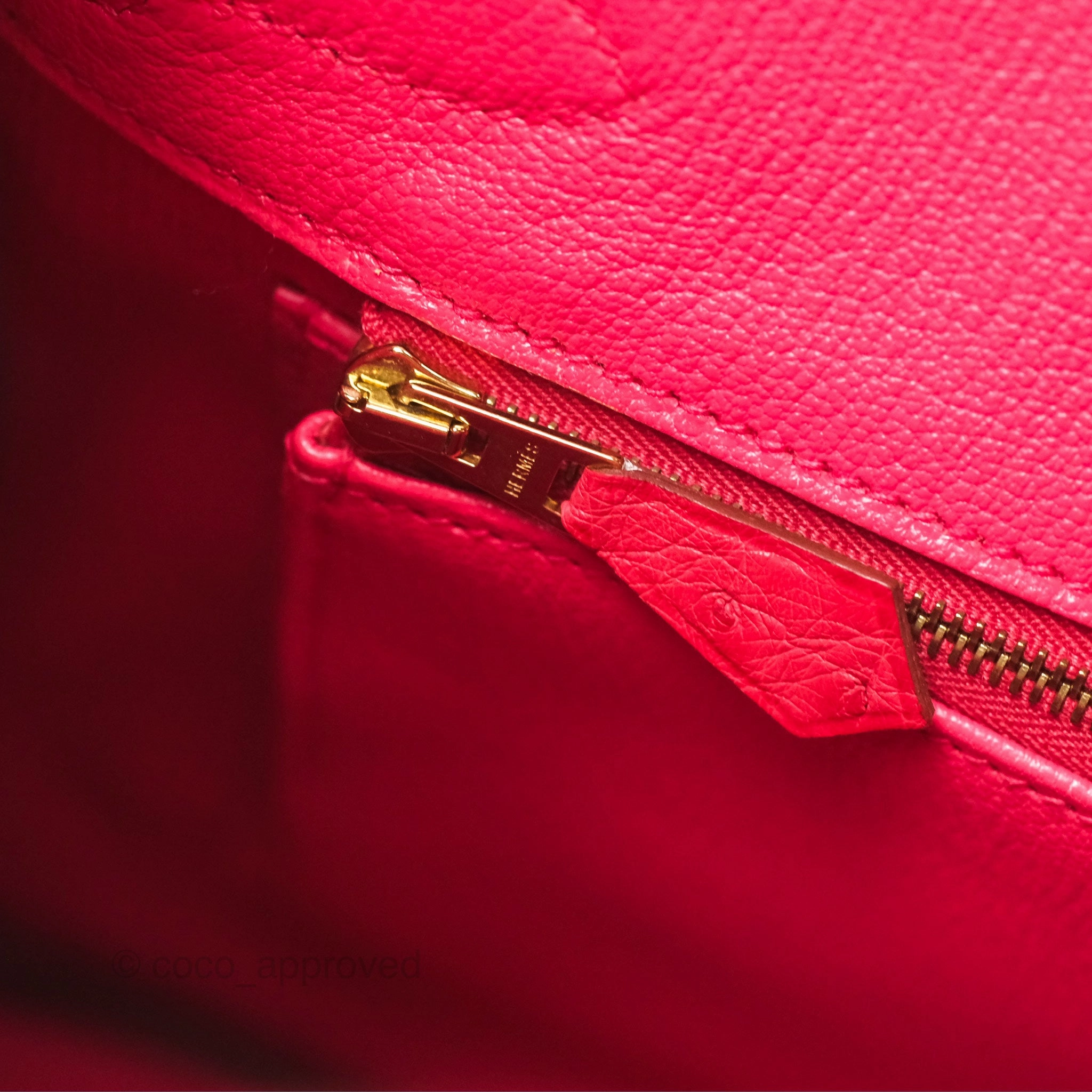 Herms Birkin Retourne 30 Bougainvillea Ostrich Gold Hardware