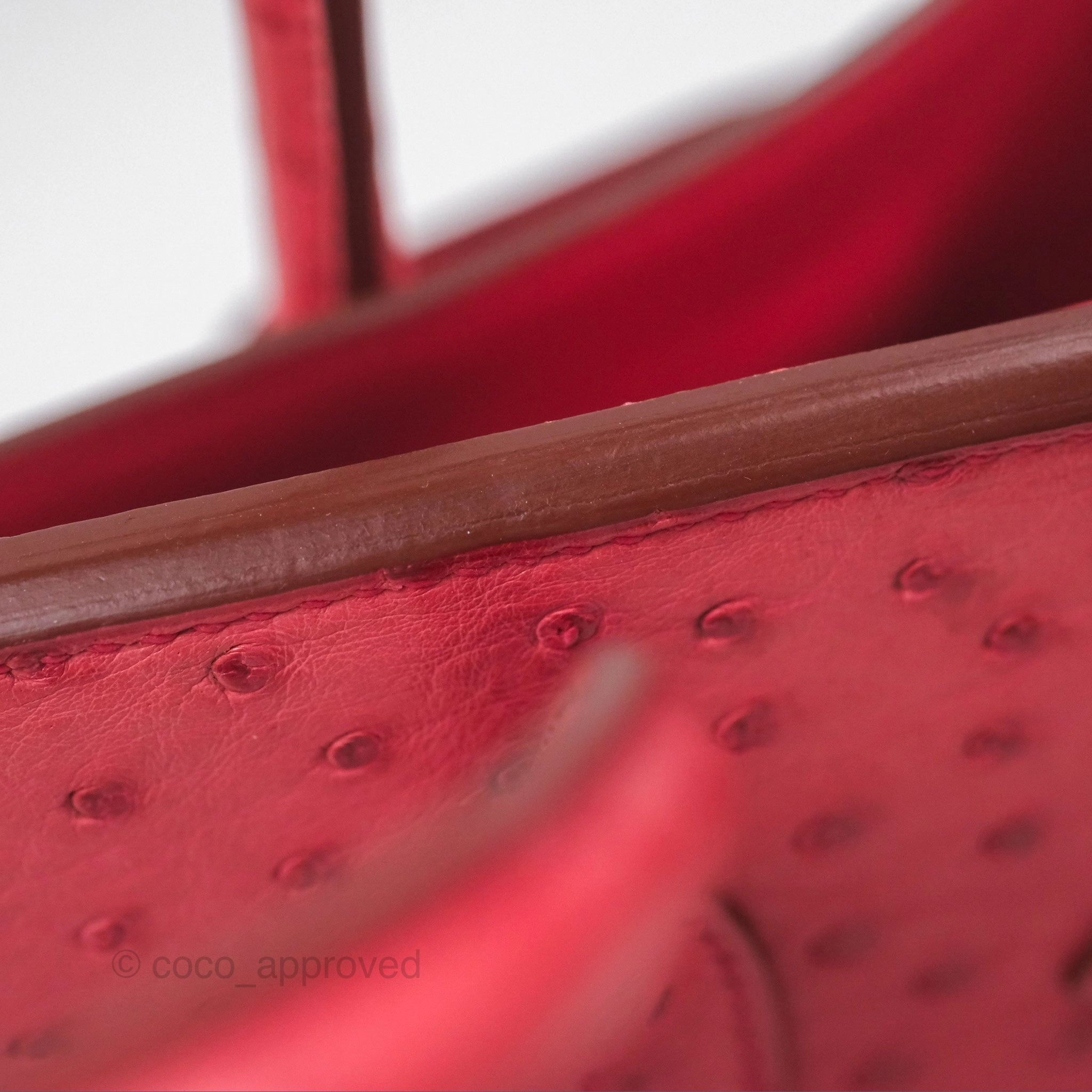 Herms Birkin Retourne 30 Bougainvillea Ostrich Gold Hardware