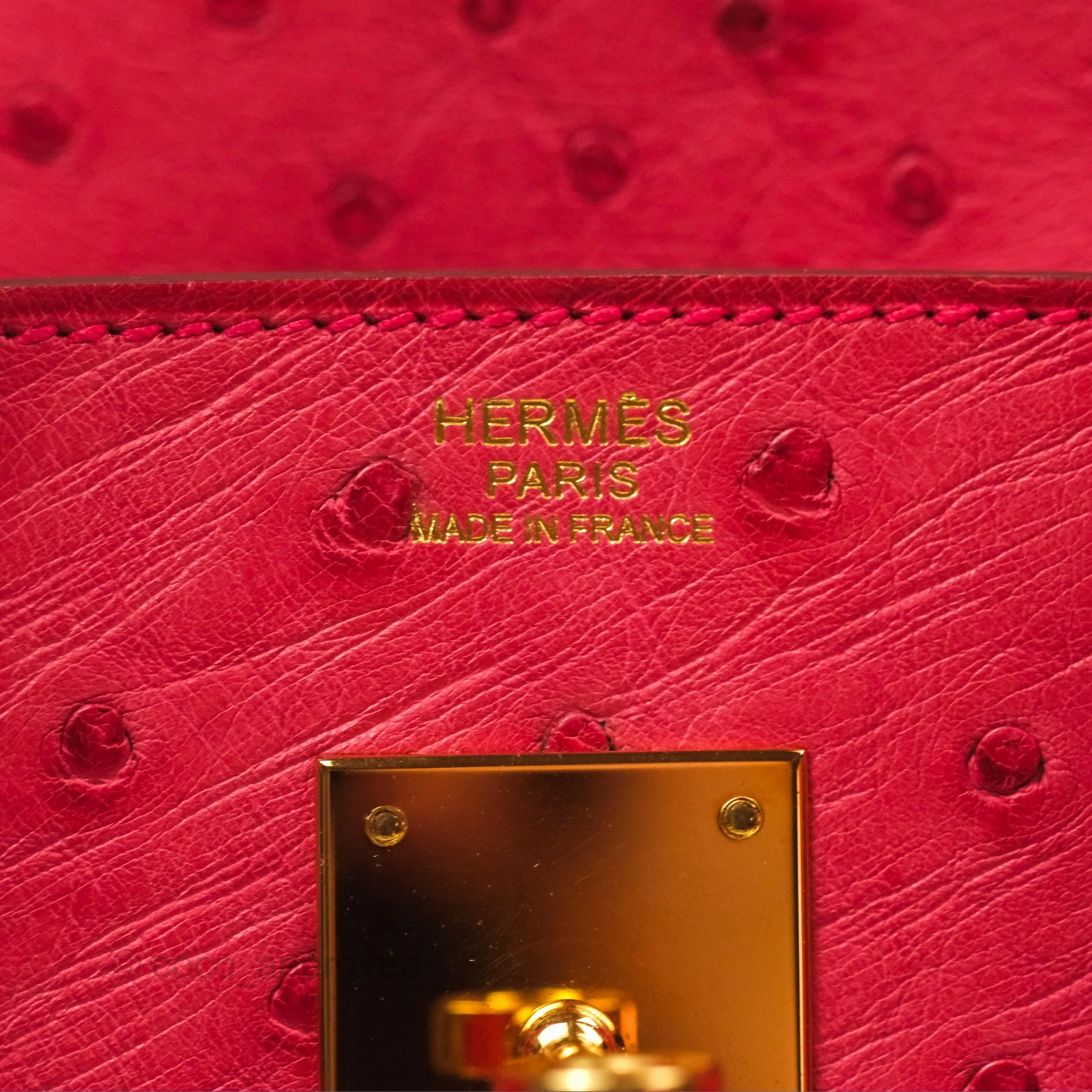 Herms Birkin Retourne 30 Bougainvillea Ostrich Gold Hardware