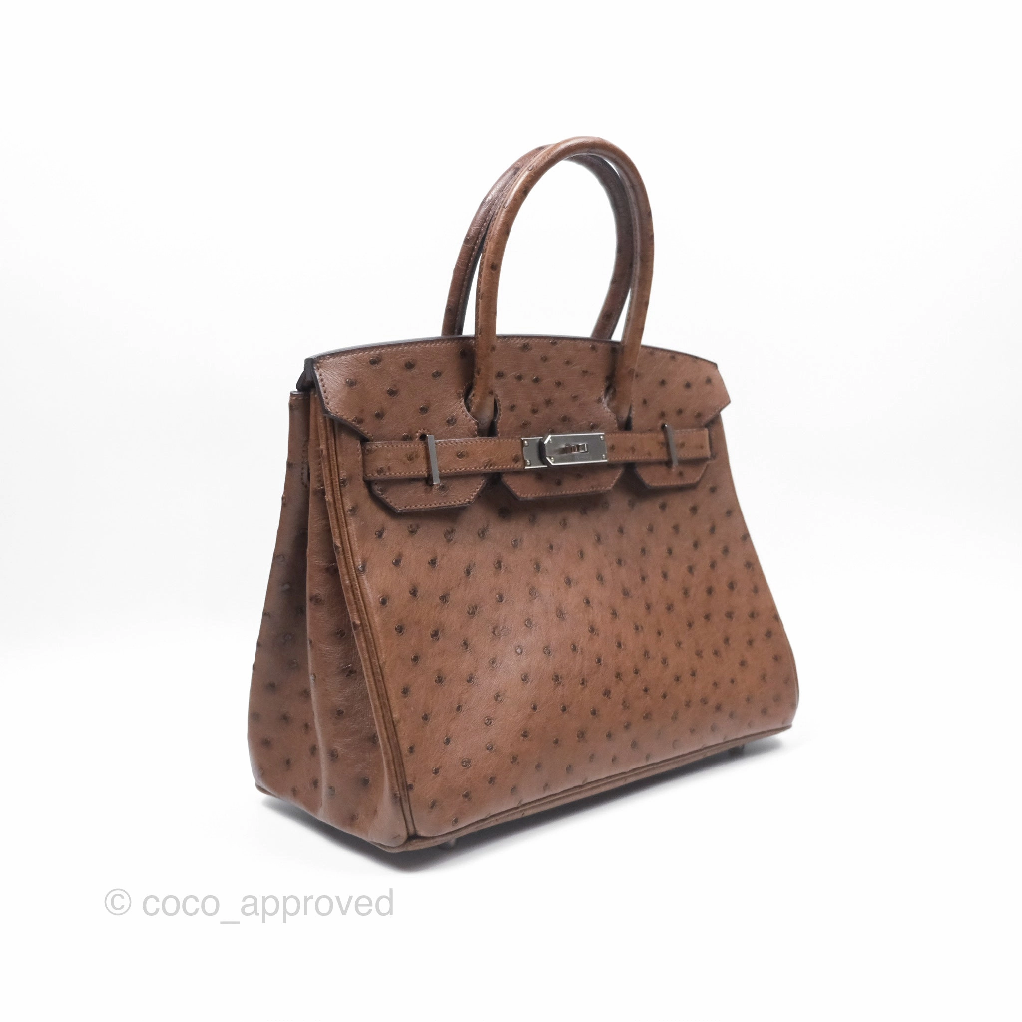 Herms Birkin Retourne 30 Dark Brown Ostrich Palladium Hardware
