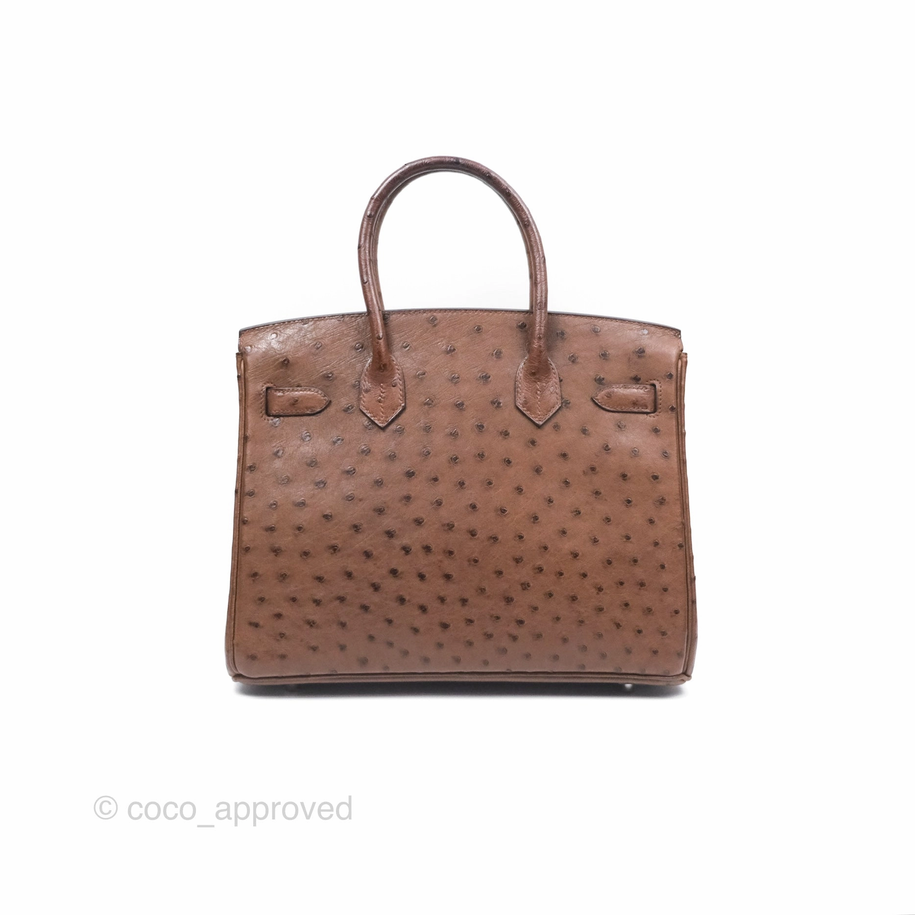 Herms Birkin Retourne 30 Dark Brown Ostrich Palladium Hardware